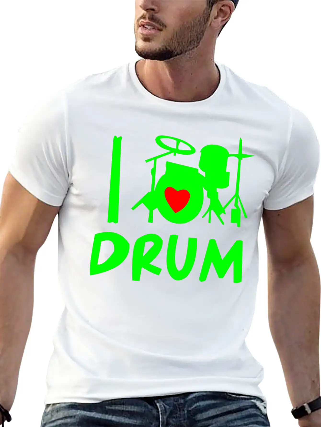 Playing Music Drums Comfortable Minimalist Graphic Tee – Summer Style Essential