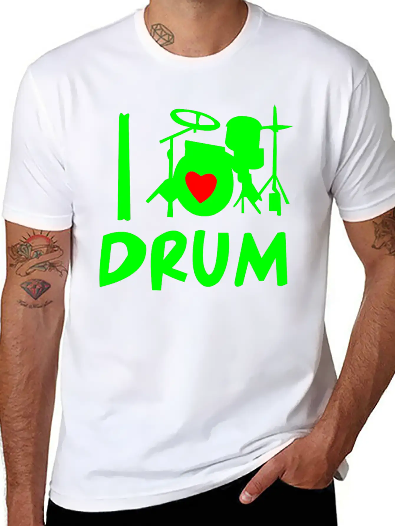 Playing Music Drums Comfortable Minimalist Graphic Tee – Summer Style Essential