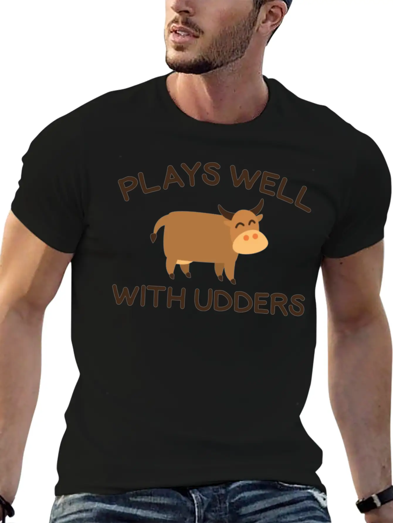 Plays Well With Udders Soft Cotton Short Sleeve Tee – Unisex Wardrobe Staple