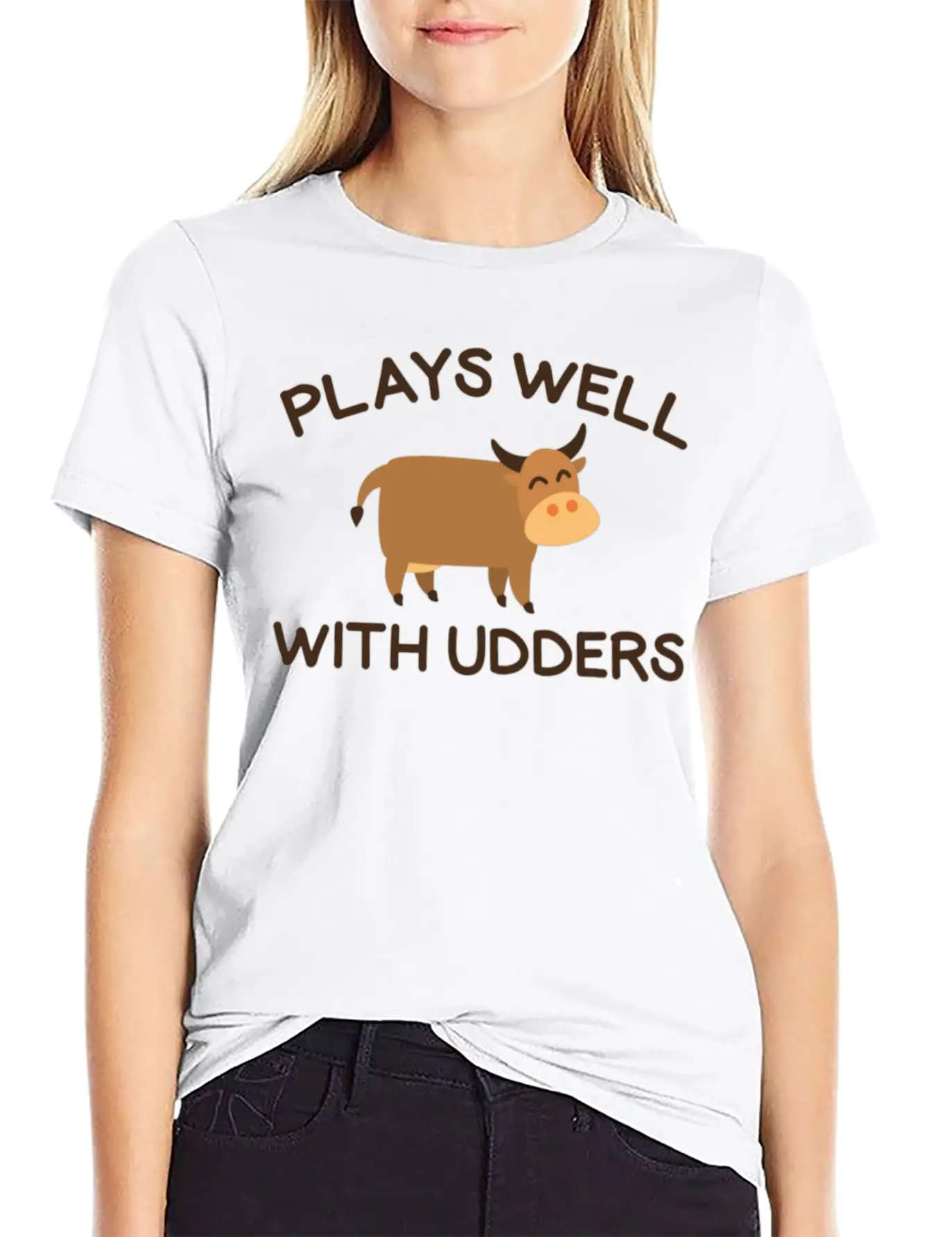 Plays Well With Udders Soft Cotton Short Sleeve Tee – Unisex Wardrobe Staple
