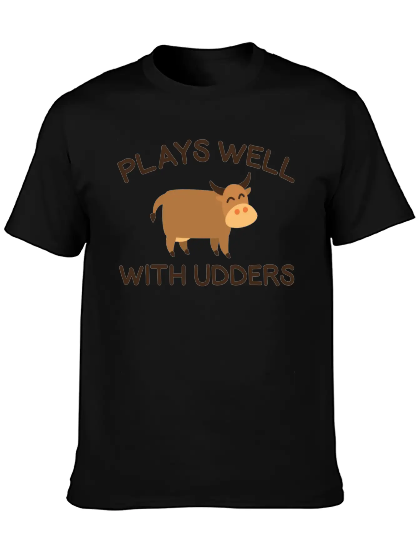 Plays Well With Udders Soft Cotton Short Sleeve Tee – Unisex Wardrobe Staple