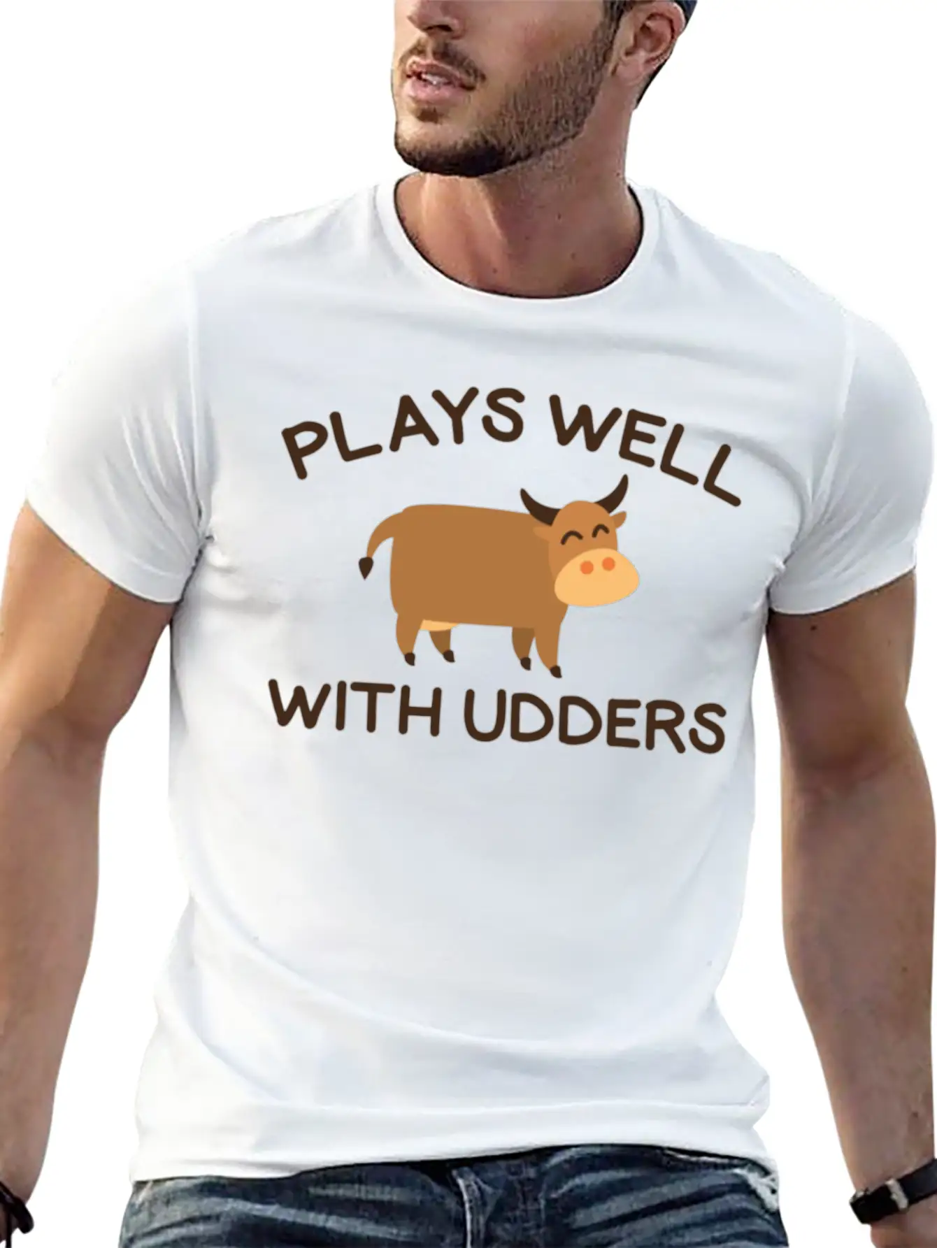 Plays Well With Udders Soft Cotton Short Sleeve Tee – Unisex Wardrobe Staple