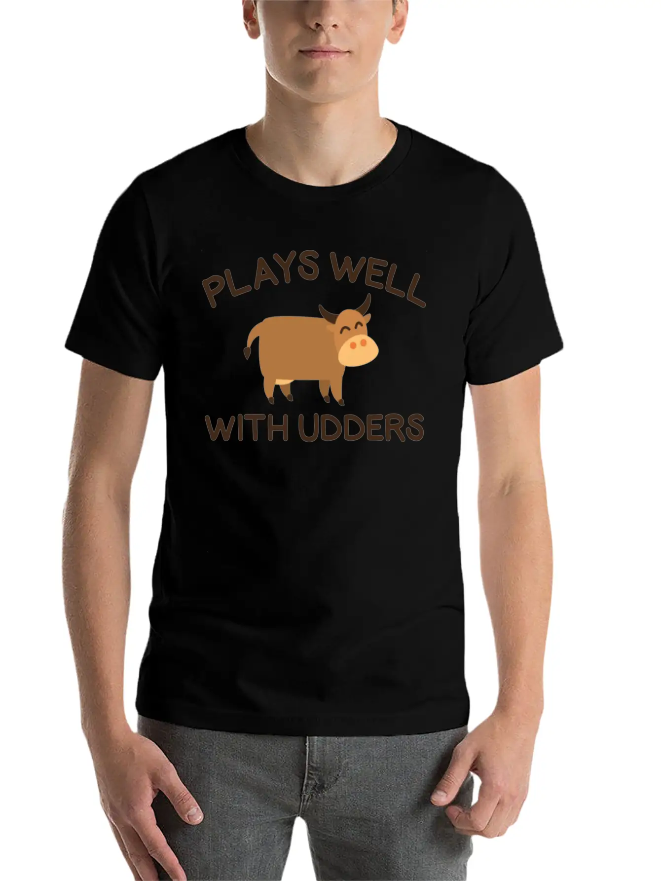 Plays Well With Udders Soft Cotton Short Sleeve Tee – Unisex Wardrobe Staple