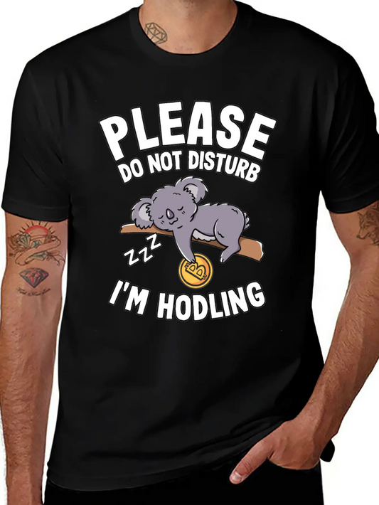 Please Do Not Disturb Funny Bitcoin Koala Hodl BTC Soft Cotton Short Sleeve Tee – Unisex Wardrobe Staple