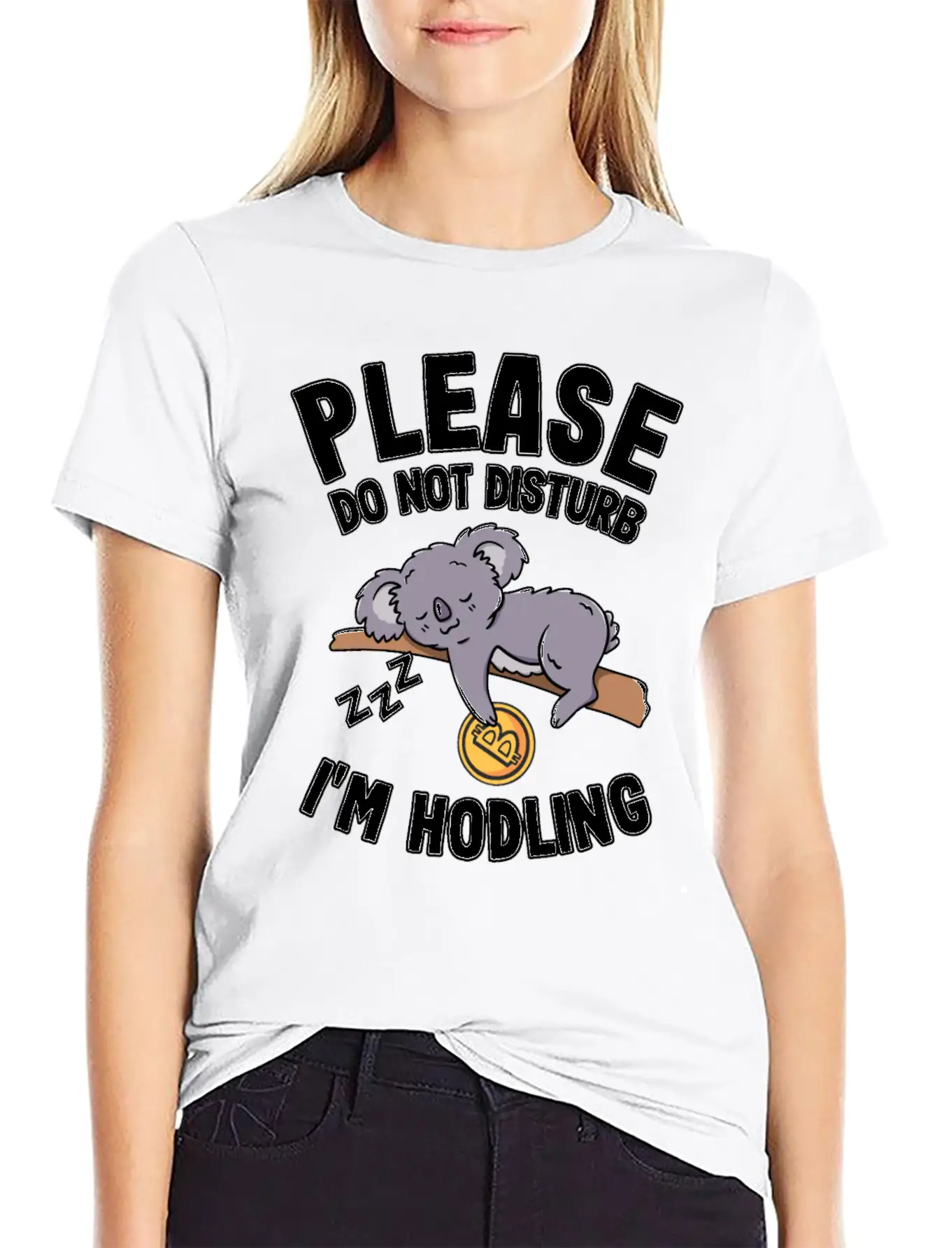 Please Do Not Disturb Funny Bitcoin Koala Hodl BTC Soft Cotton Short Sleeve Tee – Unisex Wardrobe Staple