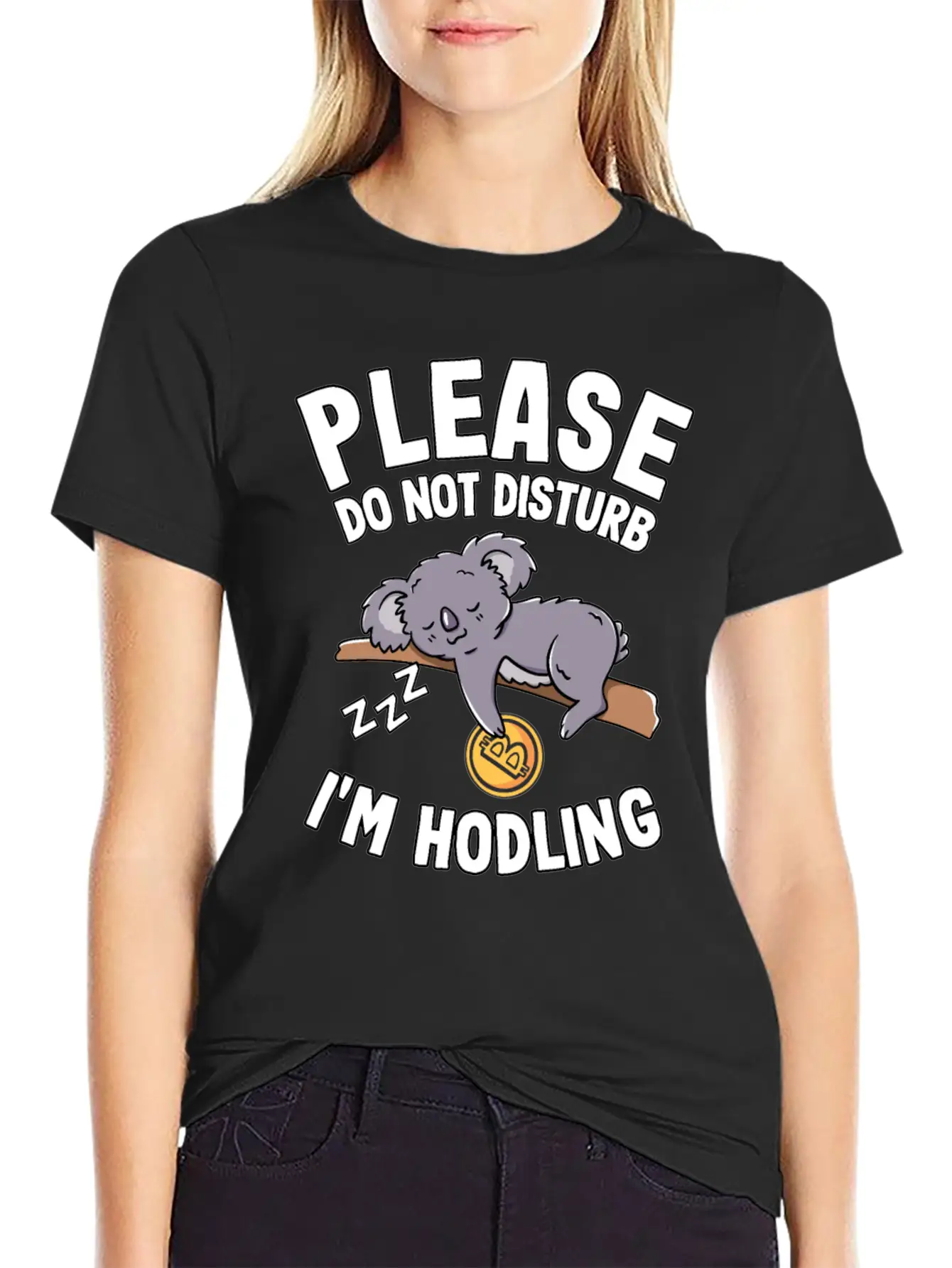 Please Do Not Disturb Funny Bitcoin Koala Hodl BTC Soft Cotton Short Sleeve Tee – Unisex Wardrobe Staple