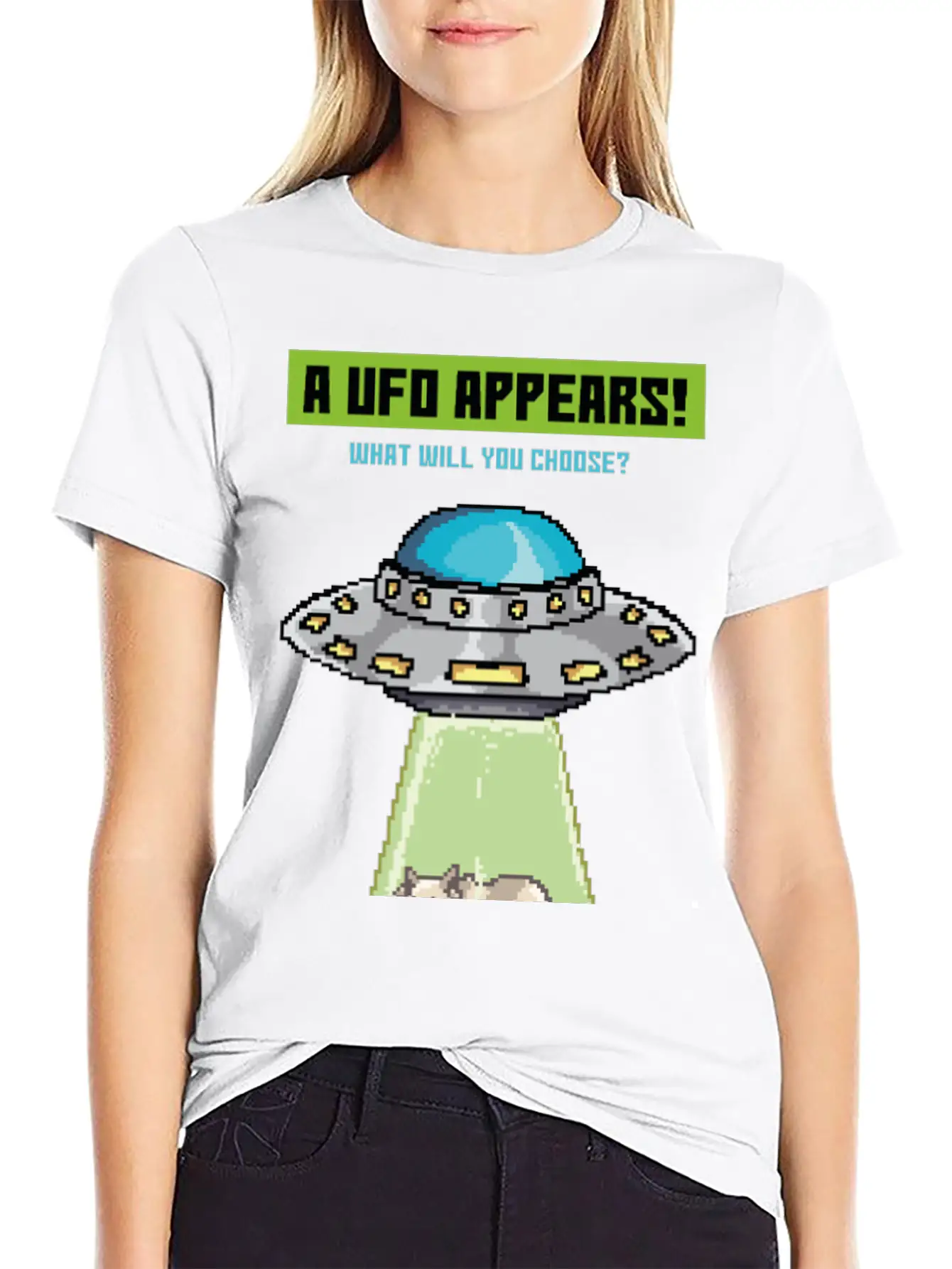 Please Take Me, Funny Alien Abduction Pixel 90's G Modern Fit Casual T-Shirt – Clean And Versatile Design