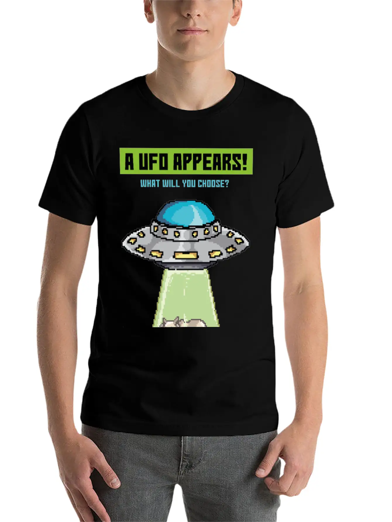 Please Take Me, Funny Alien Abduction Pixel 90's G Modern Fit Casual T-Shirt – Clean And Versatile Design