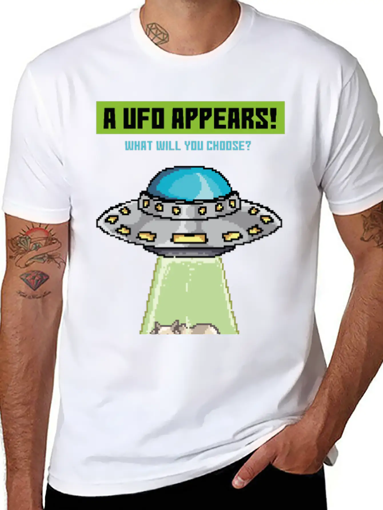 Please Take Me, Funny Alien Abduction Pixel 90's G Modern Fit Casual T-Shirt – Clean And Versatile Design