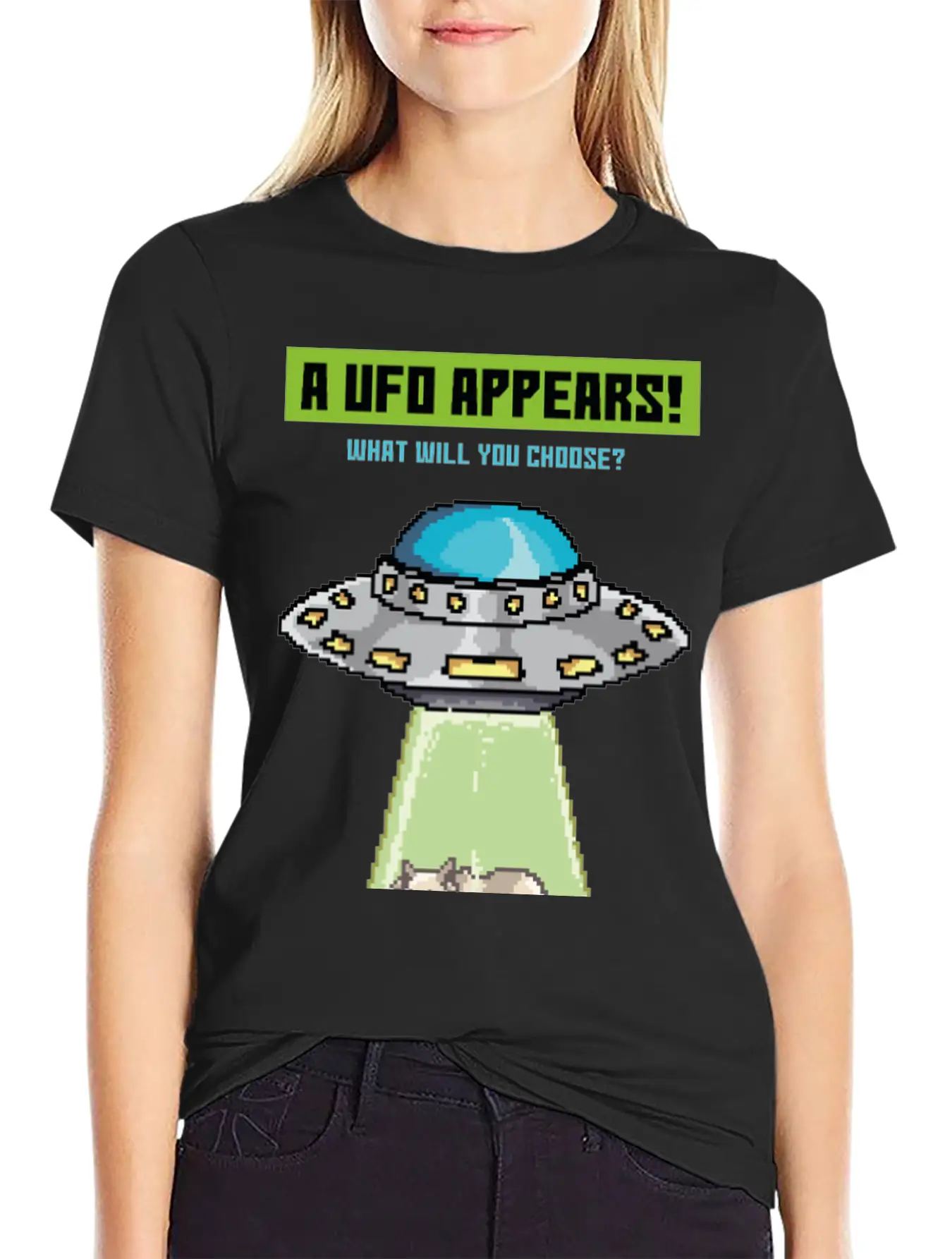Please Take Me, Funny Alien Abduction Pixel 90's G Modern Fit Casual T-Shirt – Clean And Versatile Design