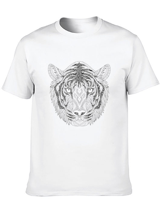 Tiger Graphic Print Crew Neck Tee