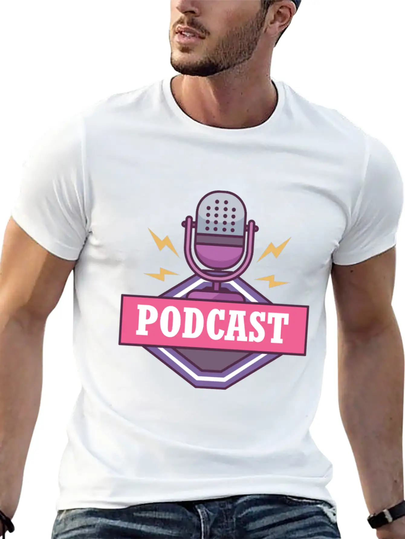 Podcast Logo Unisex Casual T-Shirt – Clean Design For Daily Comfort