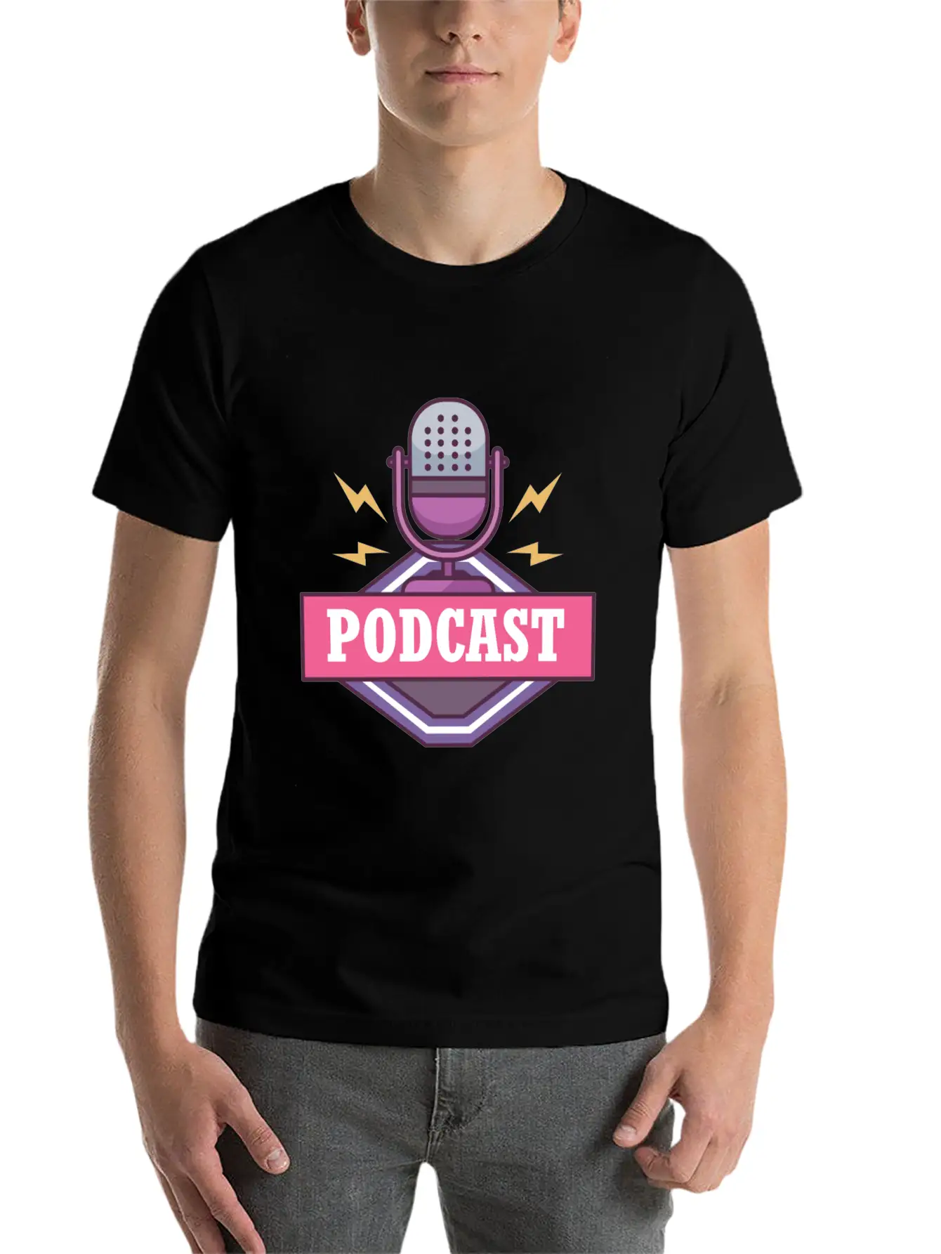 Podcast Logo Unisex Casual T-Shirt – Clean Design For Daily Comfort