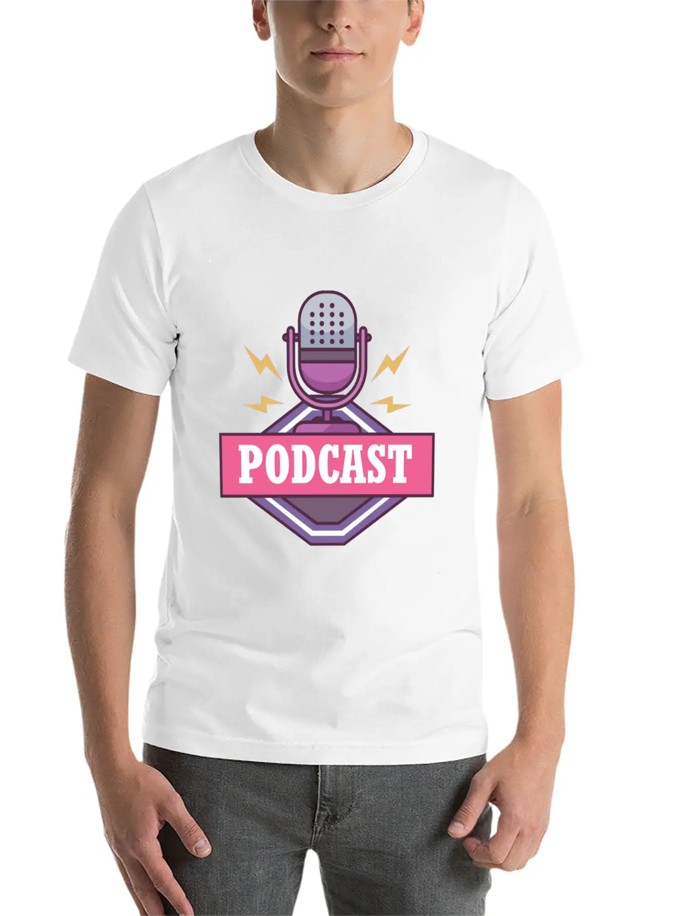 Podcast Logo Unisex Casual T-Shirt – Clean Design For Daily Comfort