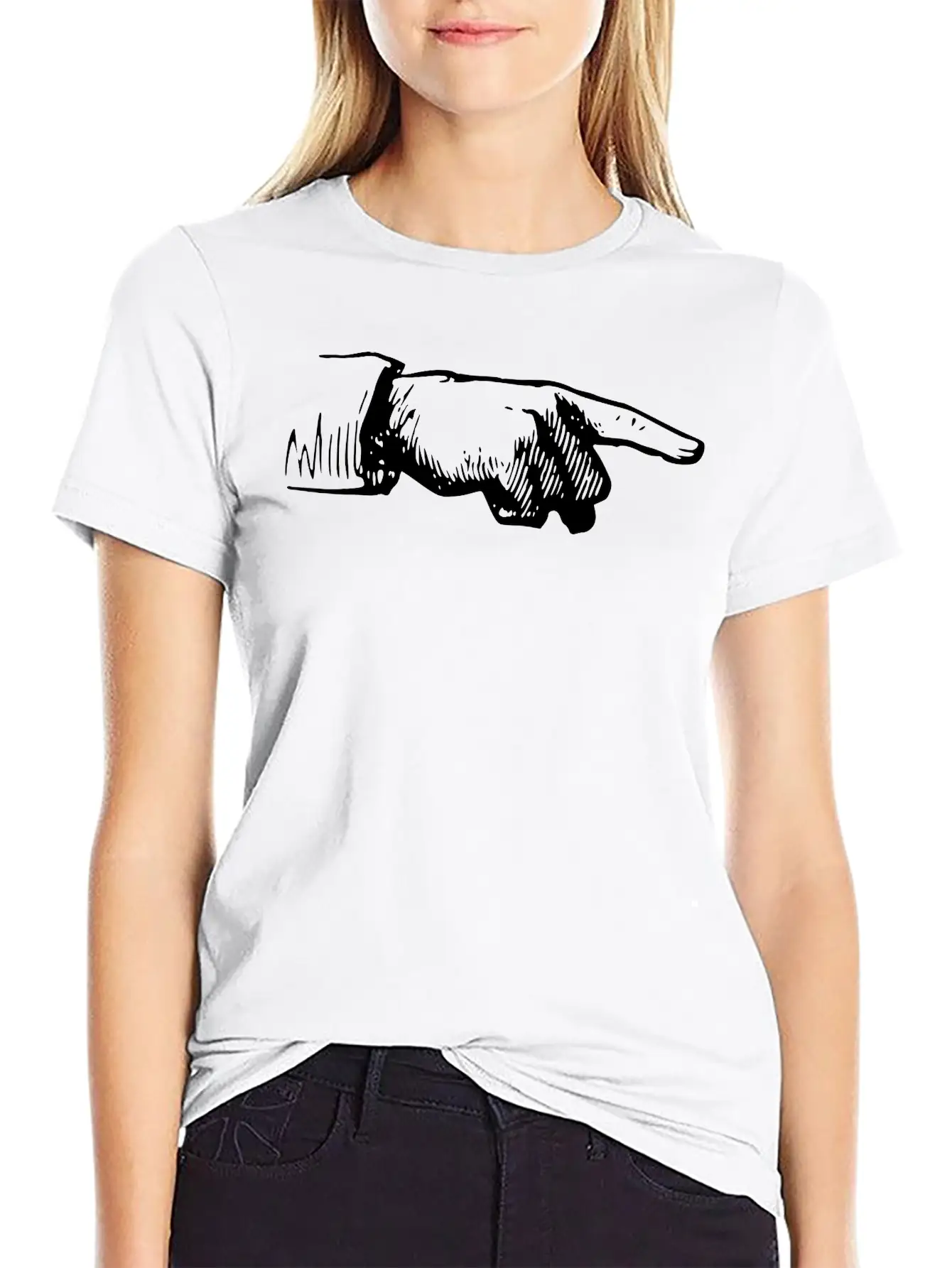 Pointing Finger Right Modern Fit Casual T-Shirt – Clean And Versatile Design