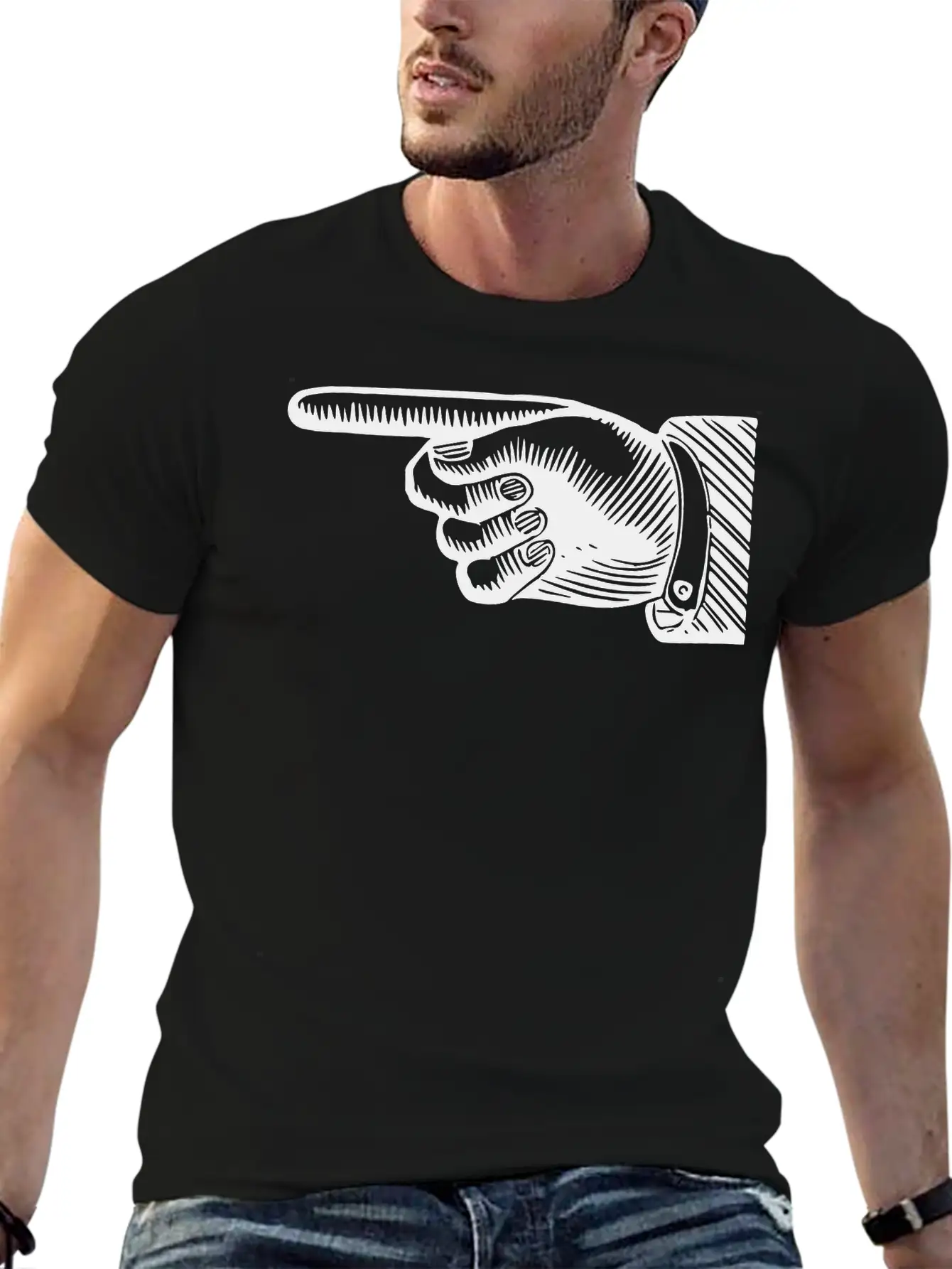 Pointing Hand 5 Classic Fit Graphic Tee For Daily Comfort – Unisex Cotton Shirt