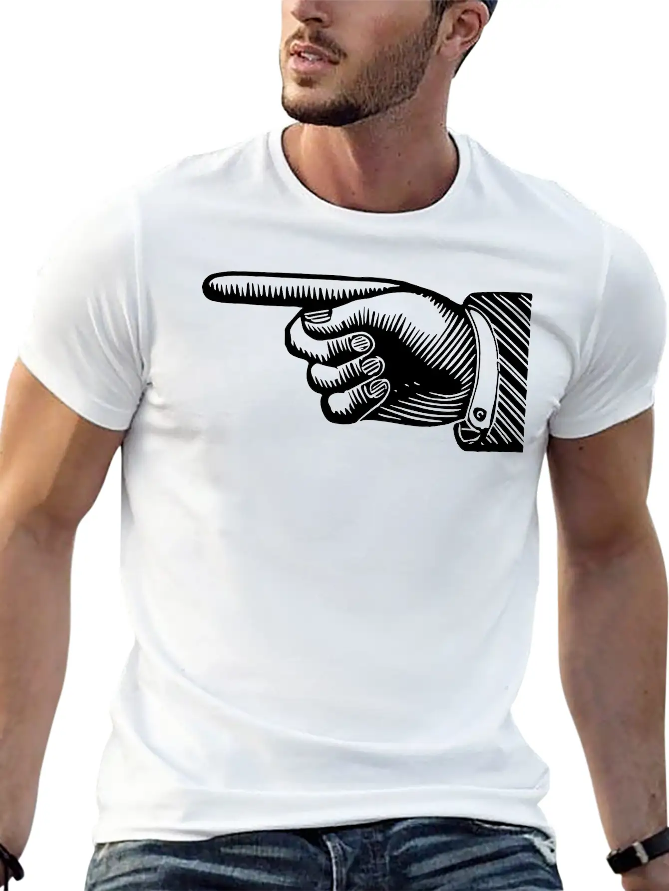 Pointing Hand 5 Classic Fit Graphic Tee For Daily Comfort – Unisex Cotton Shirt