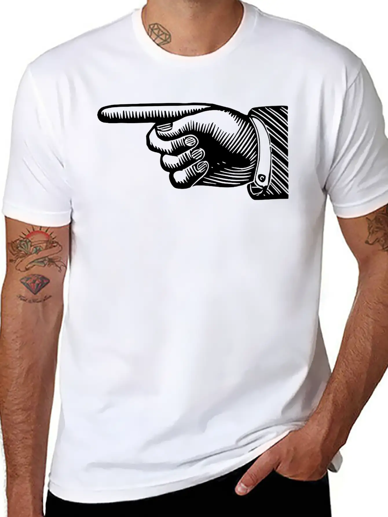 Pointing Hand 5 Classic Fit Graphic Tee For Daily Comfort – Unisex Cotton Shirt