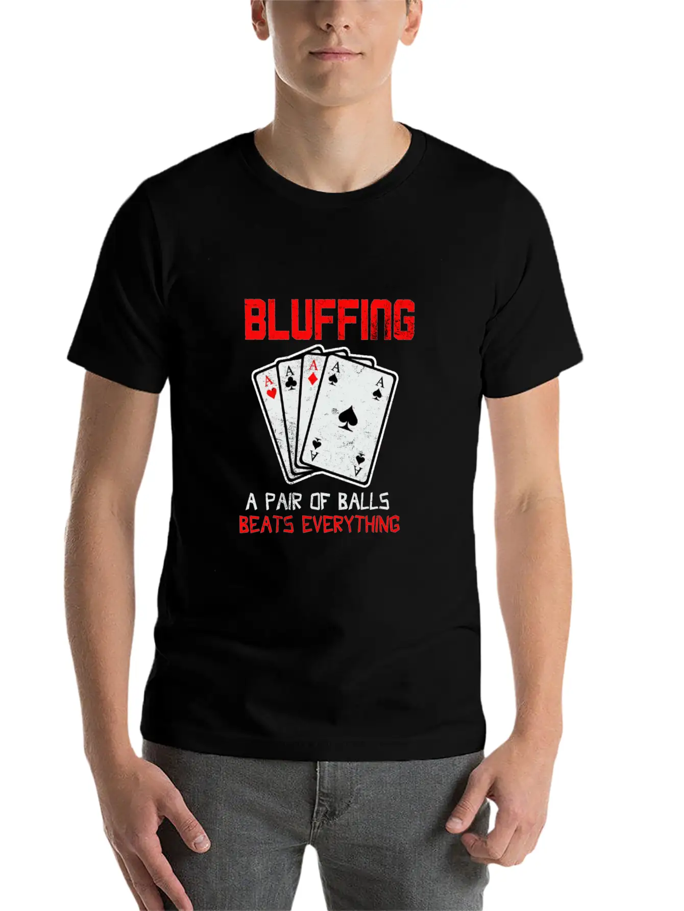 Poker Games Cards Player Bridge Canasta Tongs Gift Unisex Casual T-Shirt ��� Clean Design For Daily Comfort