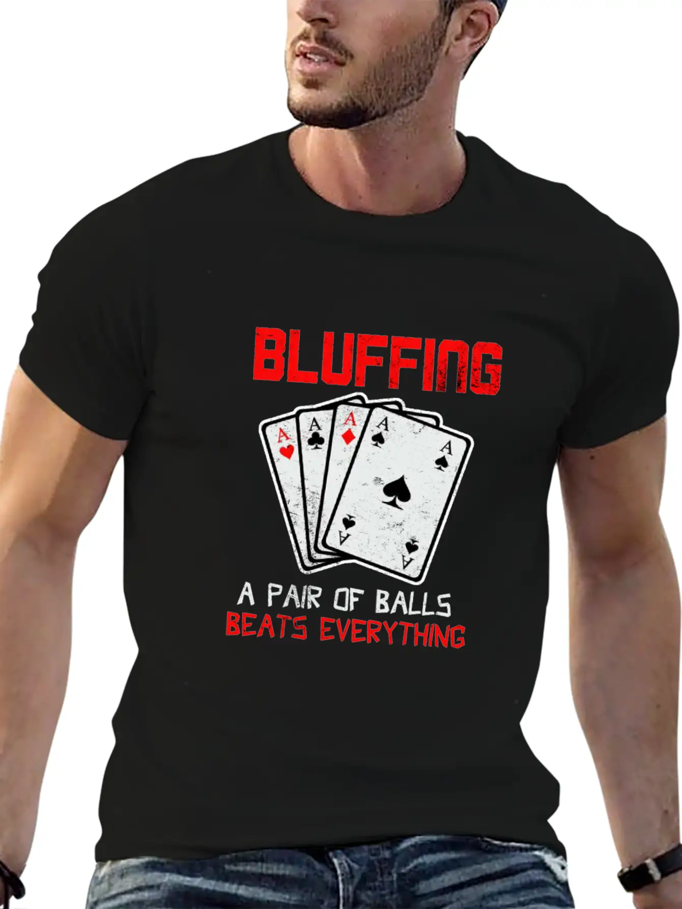 Poker Games Cards Player Bridge Canasta Tongs Gift Unisex Casual T-Shirt ��� Clean Design For Daily Comfort