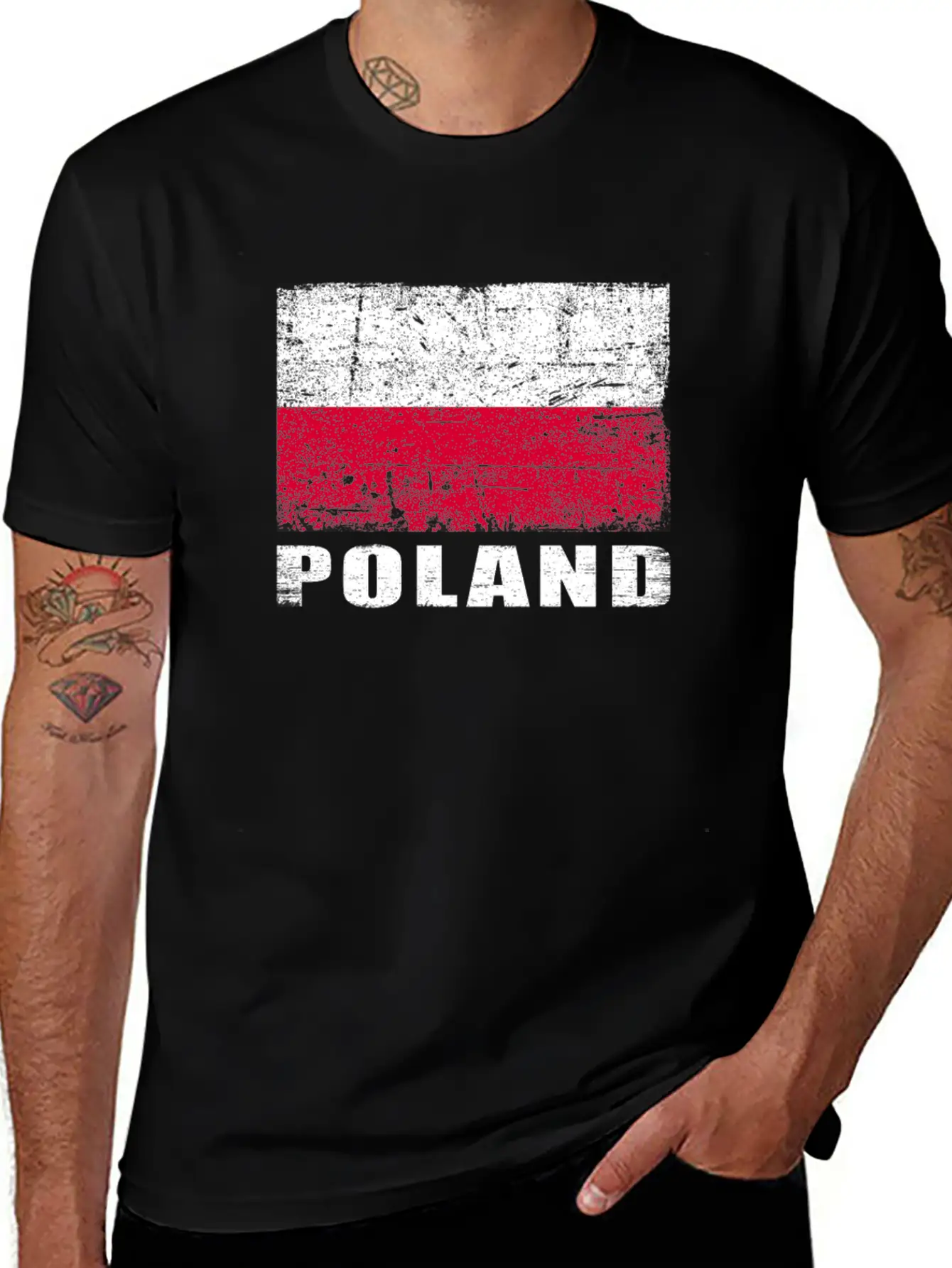 Poland Flag Grunge Country Flag Poland Soft Cotton Short Sleeve Tee – Unisex Wardrobe Staple