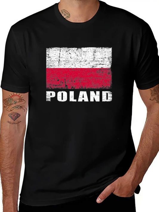 Poland Flag Grunge Country Flag Poland Soft Cotton Short Sleeve Tee – Unisex Wardrobe Staple
