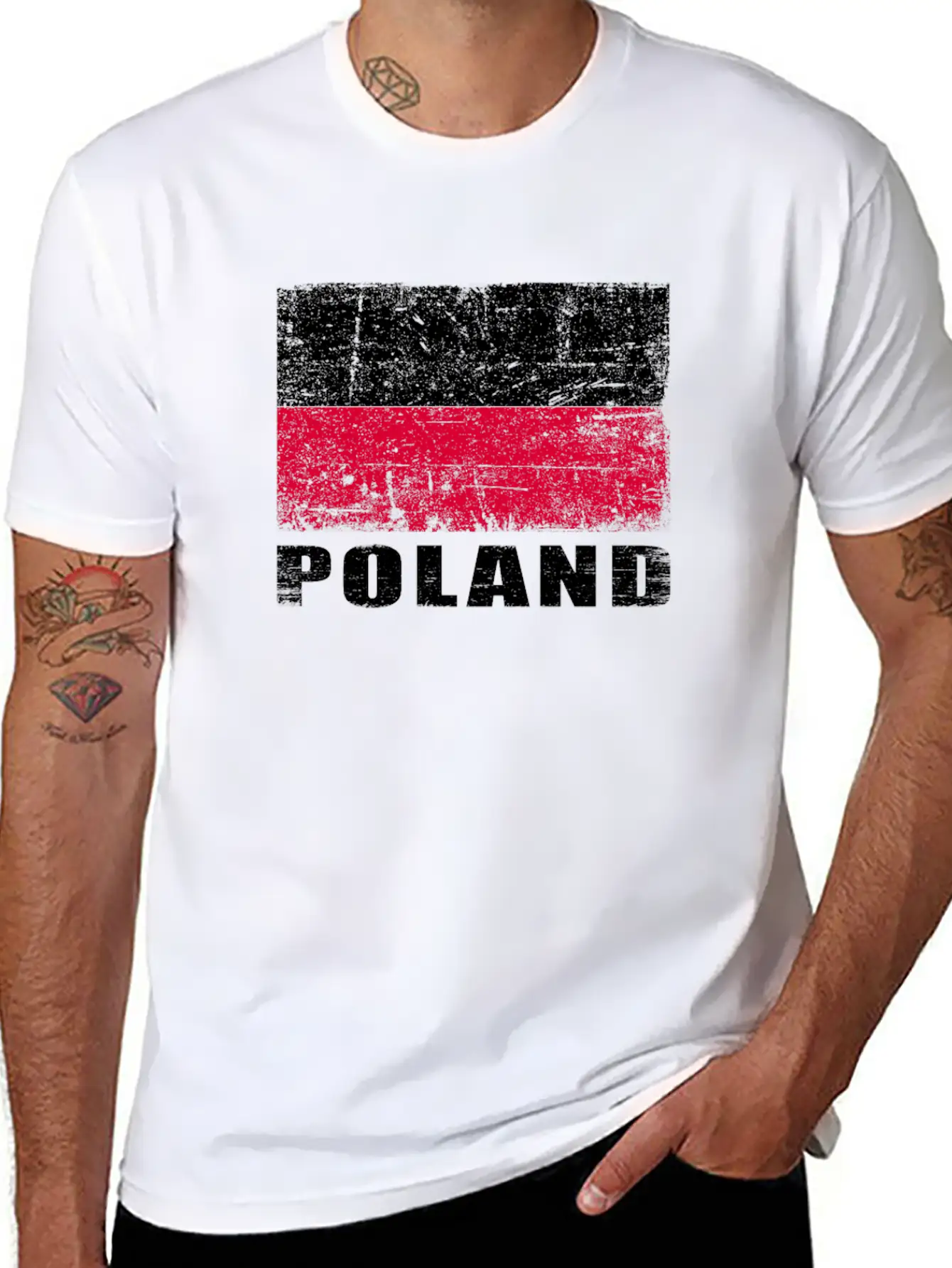 Poland Flag Grunge Country Flag Poland Soft Cotton Short Sleeve Tee – Unisex Wardrobe Staple