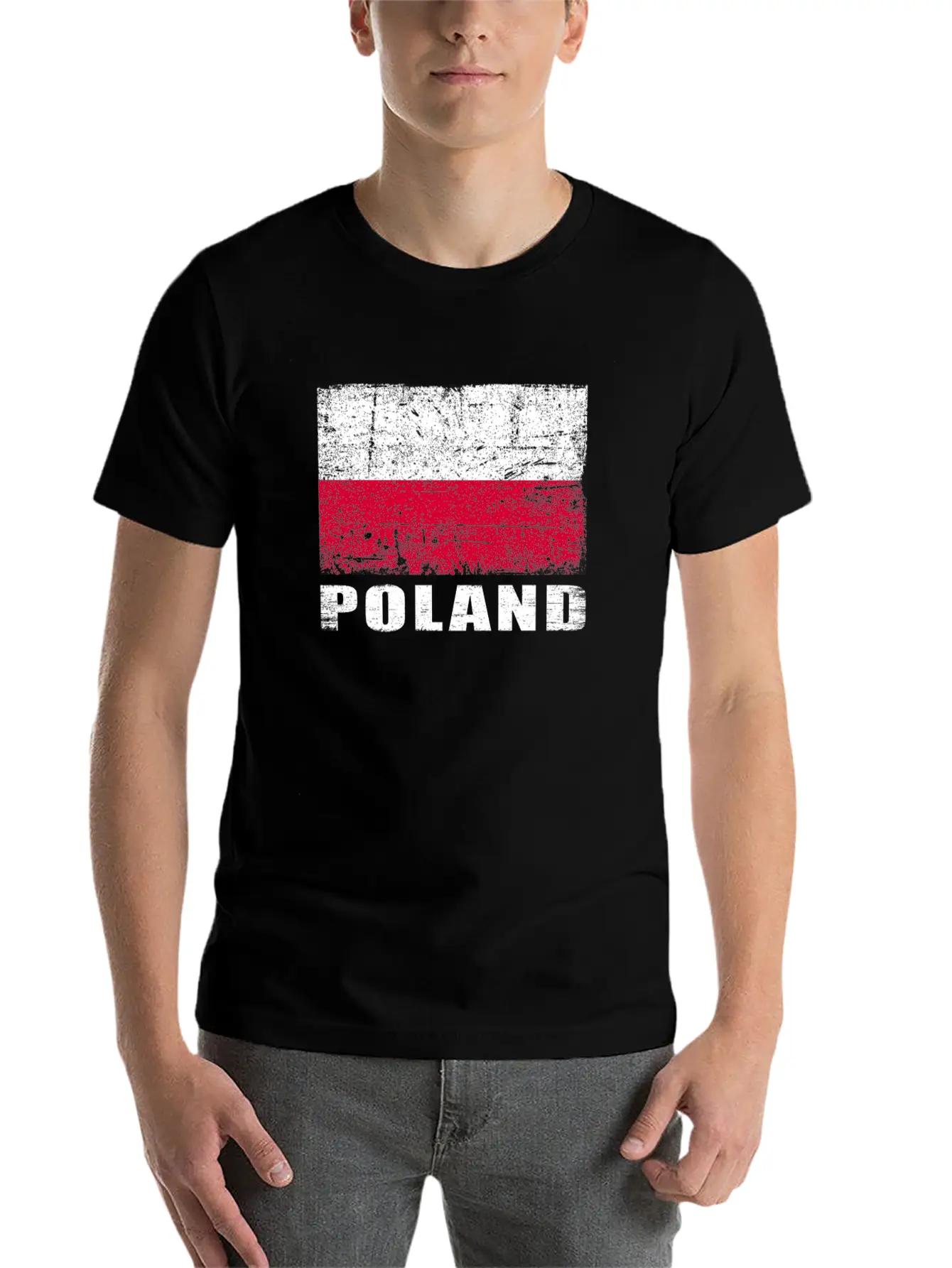Poland Flag Grunge Country Flag Poland Soft Cotton Short Sleeve Tee – Unisex Wardrobe Staple
