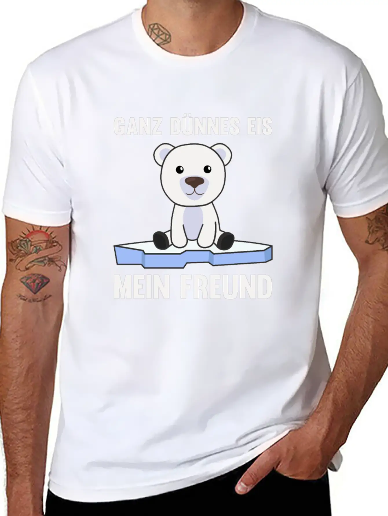 Polar Bear Thin Ice Cream My Friend Funny Saying Soft Cotton Short Sleeve Tee – Unisex Wardrobe Staple