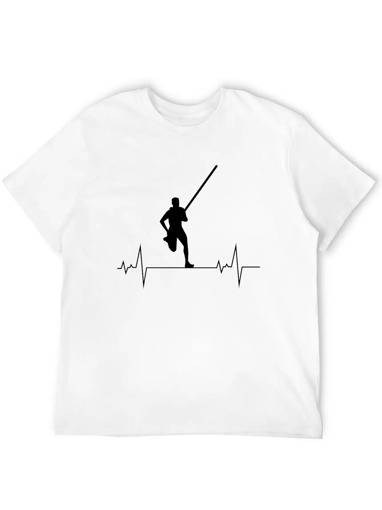 Pole Vault Vaulting Jumping High Jump Heartbeat Modern Fit Casual T-Shirt – Clean And Versatile Design