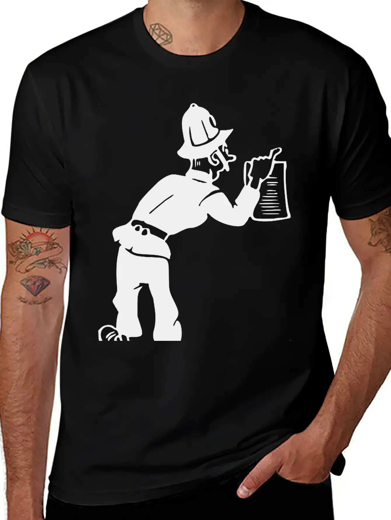 Policeman With Warrant Basic Graphic T-Shirt – Daily Comfort In Soft Cotton