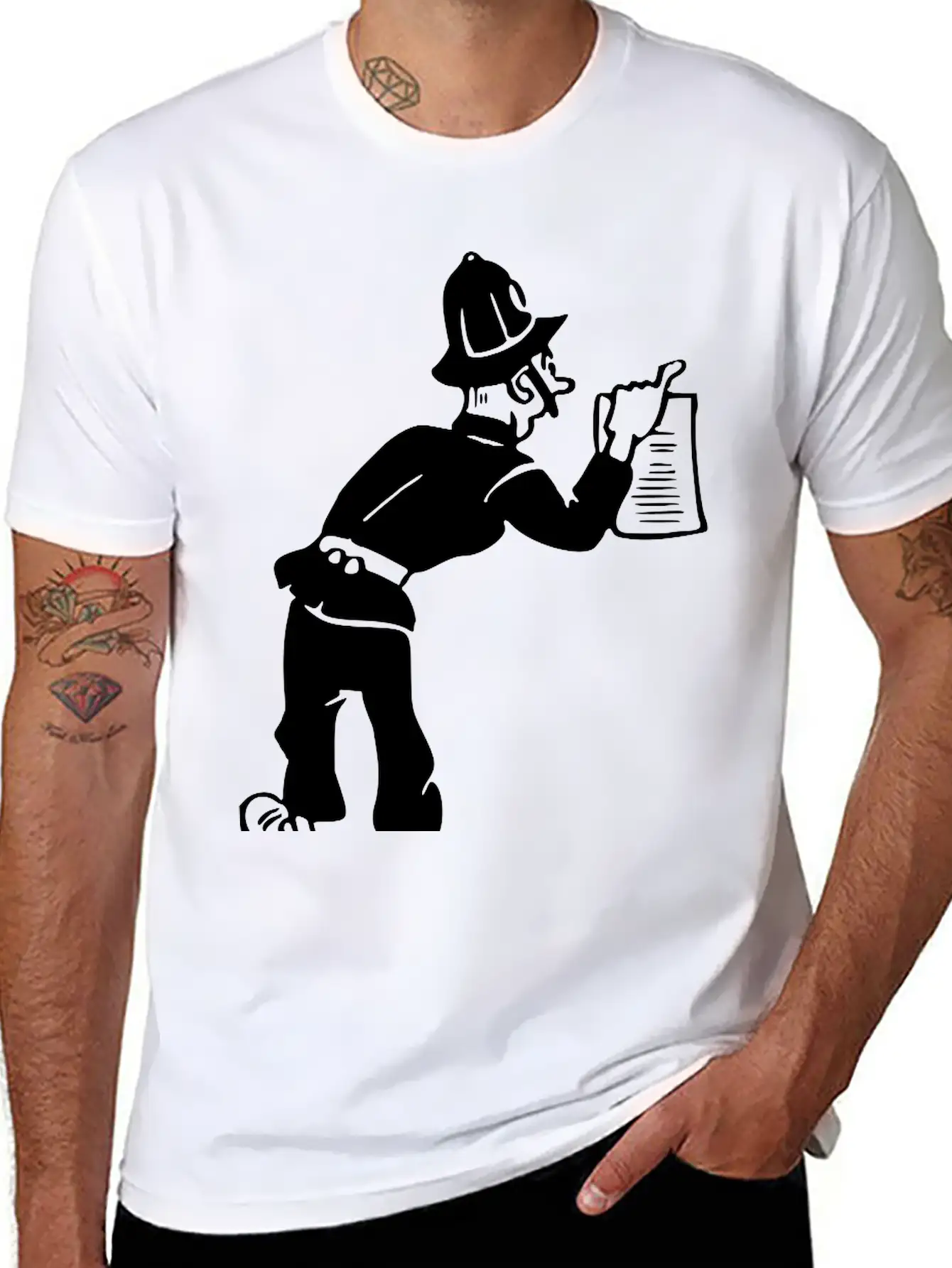 Policeman With Warrant Basic Graphic T-Shirt – Daily Comfort In Soft Cotton