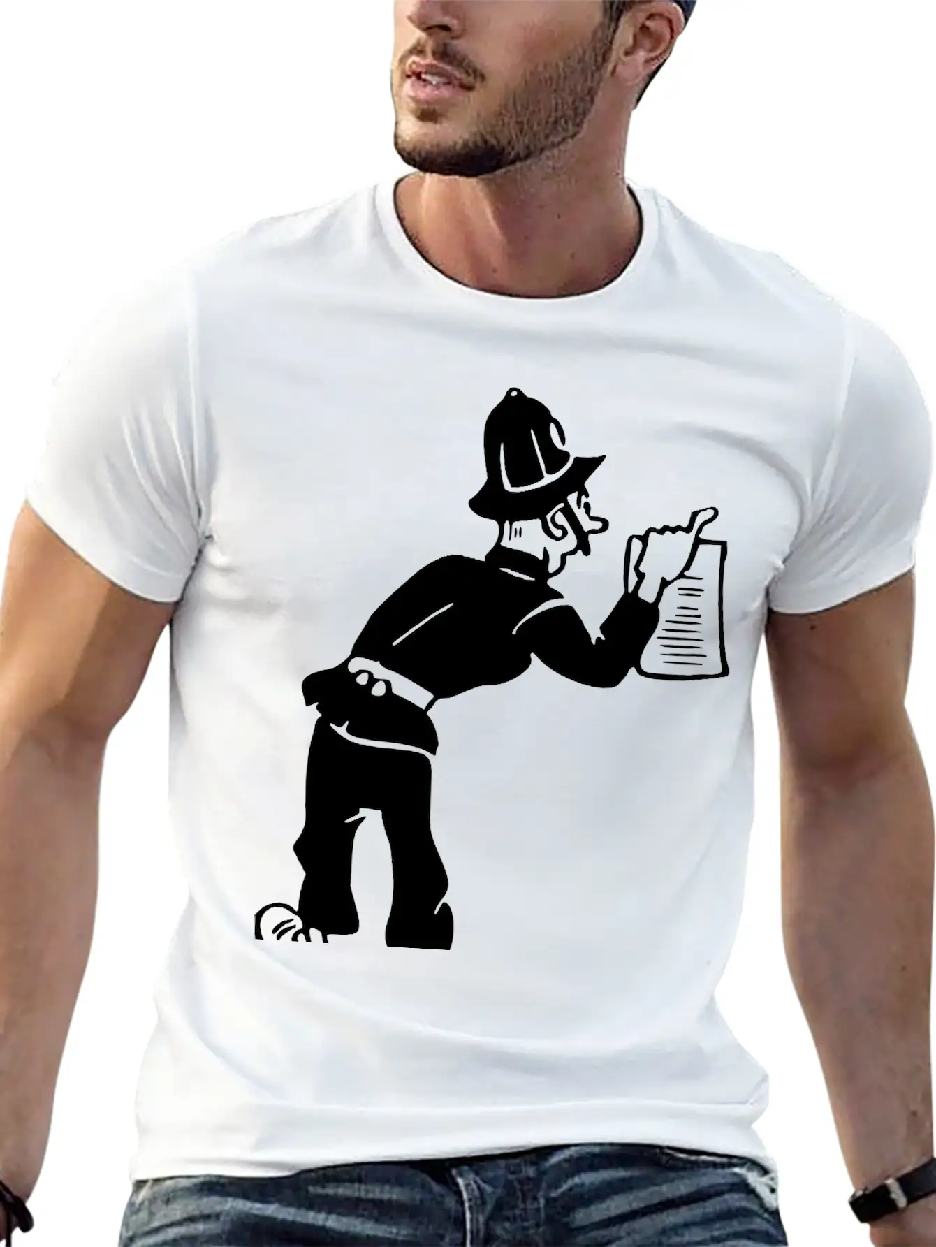 Policeman With Warrant Basic Graphic T-Shirt – Daily Comfort In Soft Cotton