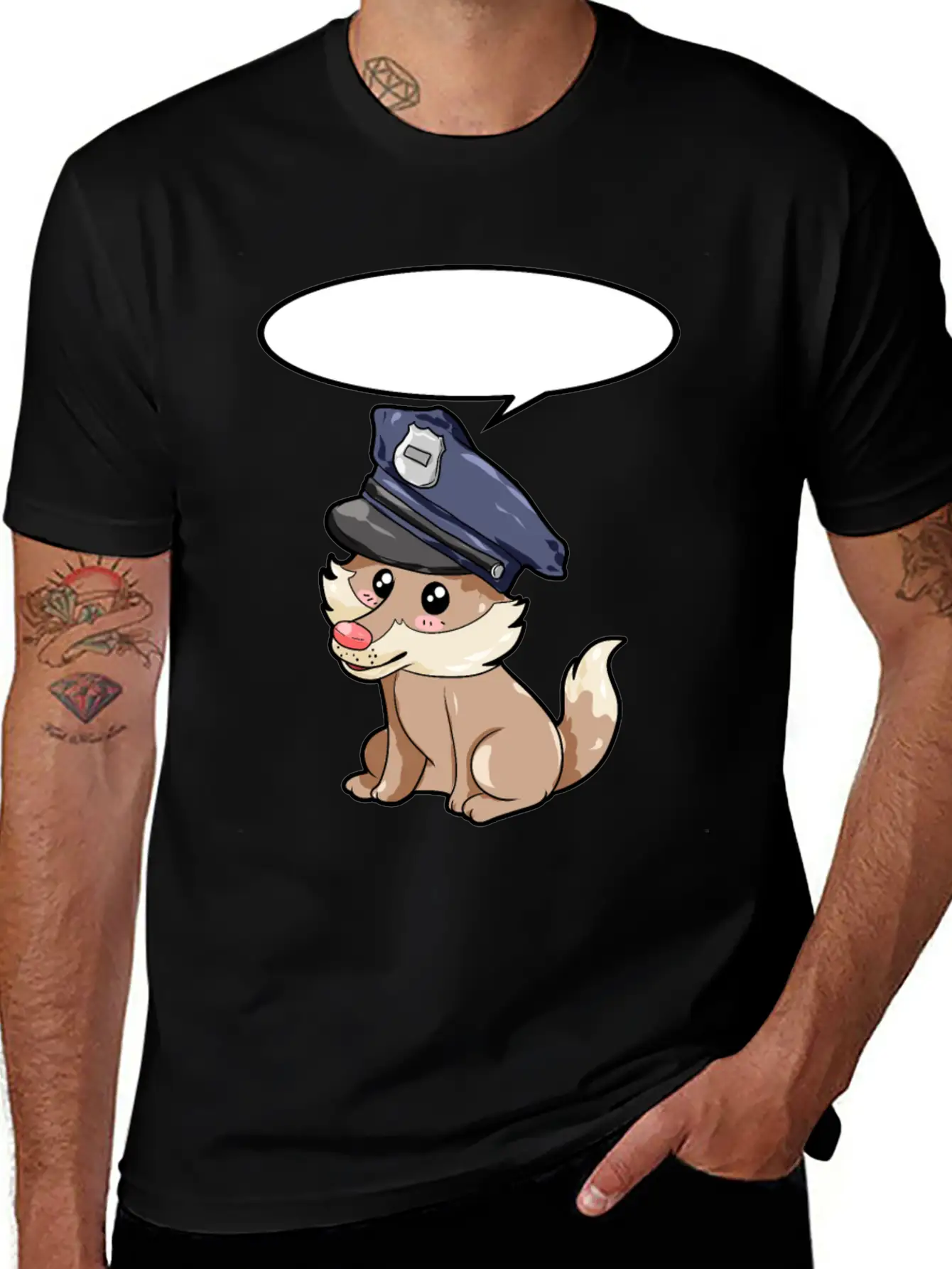 Policeman Wolf Modern Fit Casual T-Shirt – Clean And Versatile Design