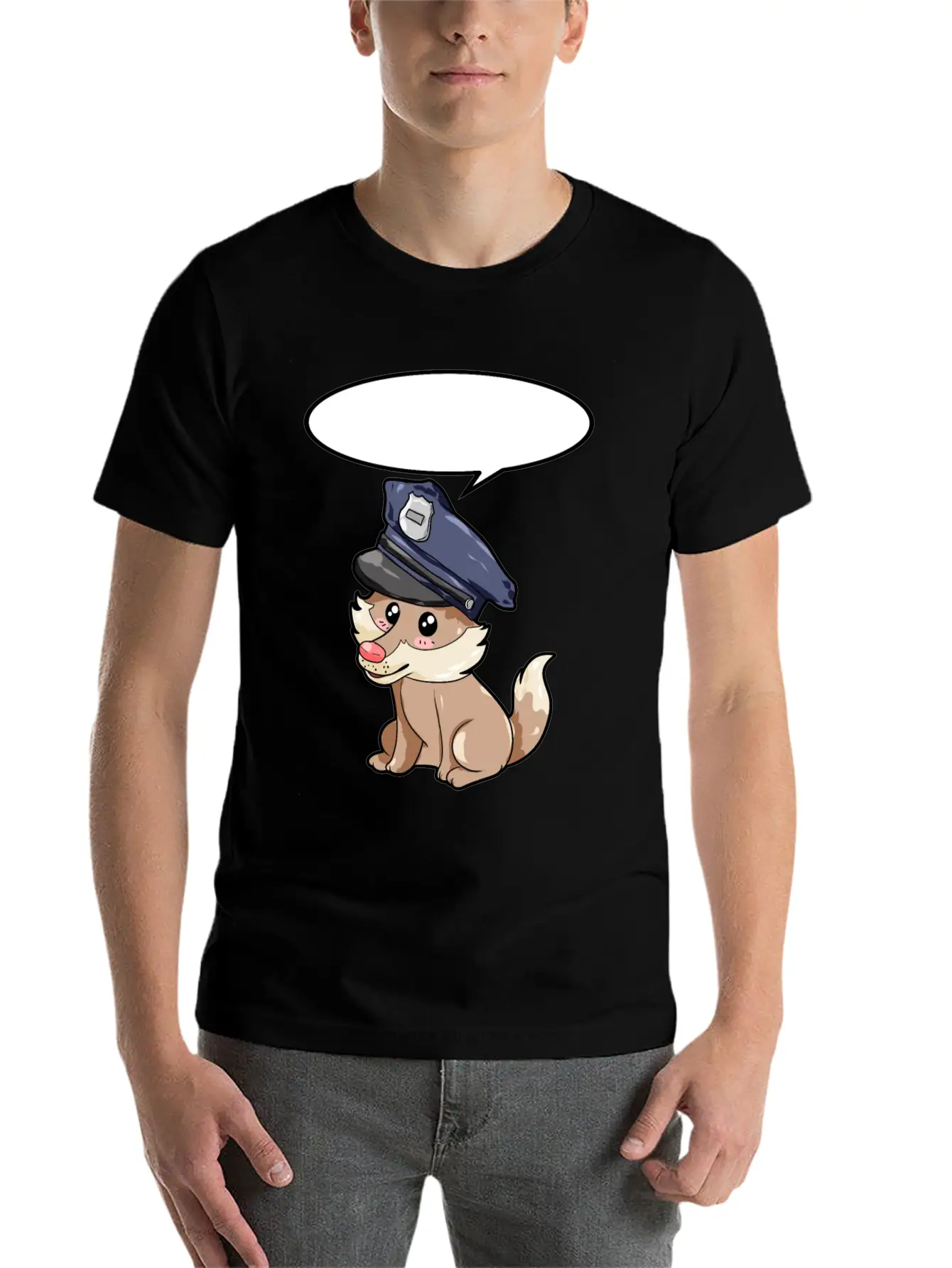 Policeman Wolf Modern Fit Casual T-Shirt – Clean And Versatile Design