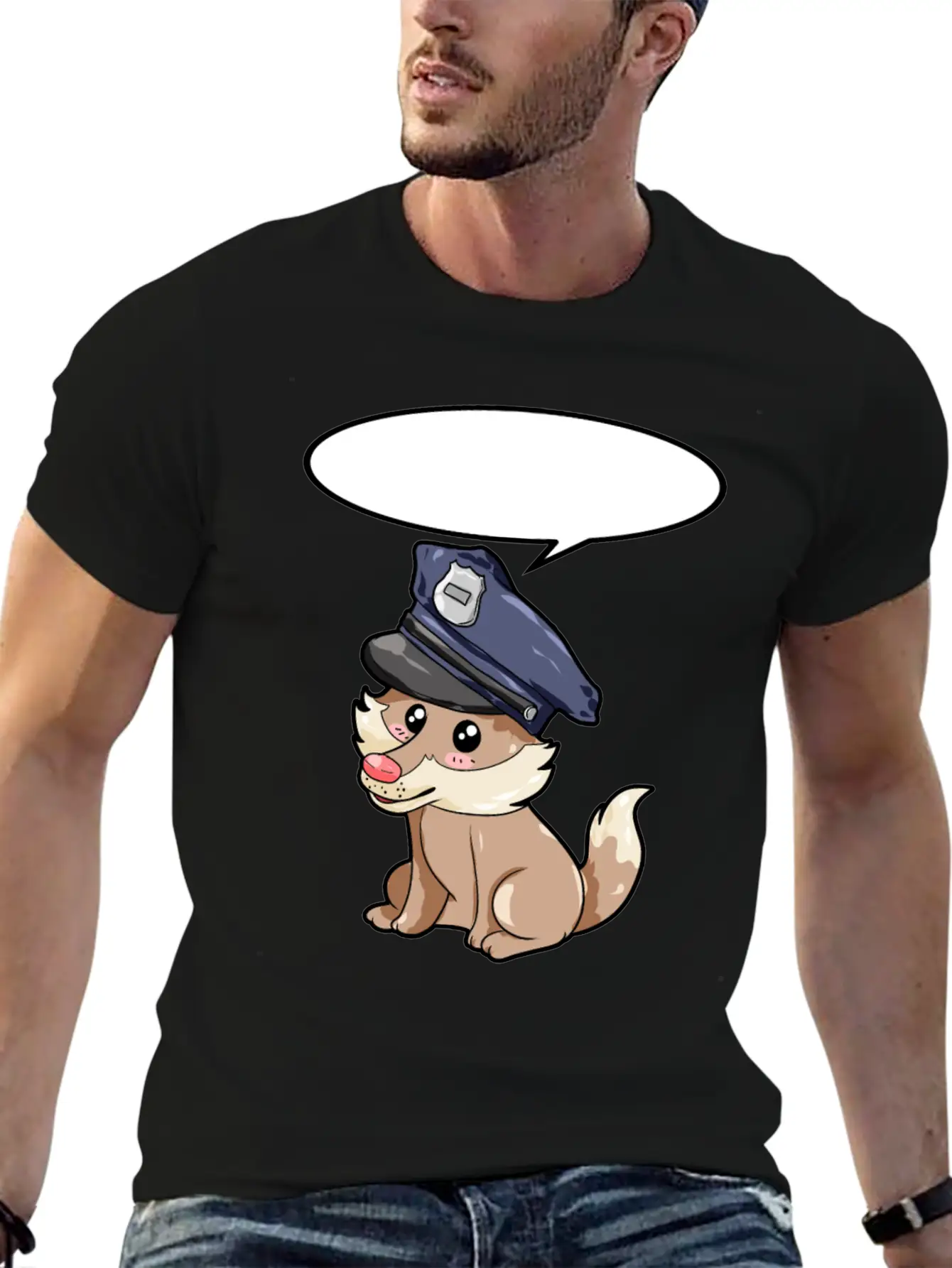 Policeman Wolf Modern Fit Casual T-Shirt – Clean And Versatile Design