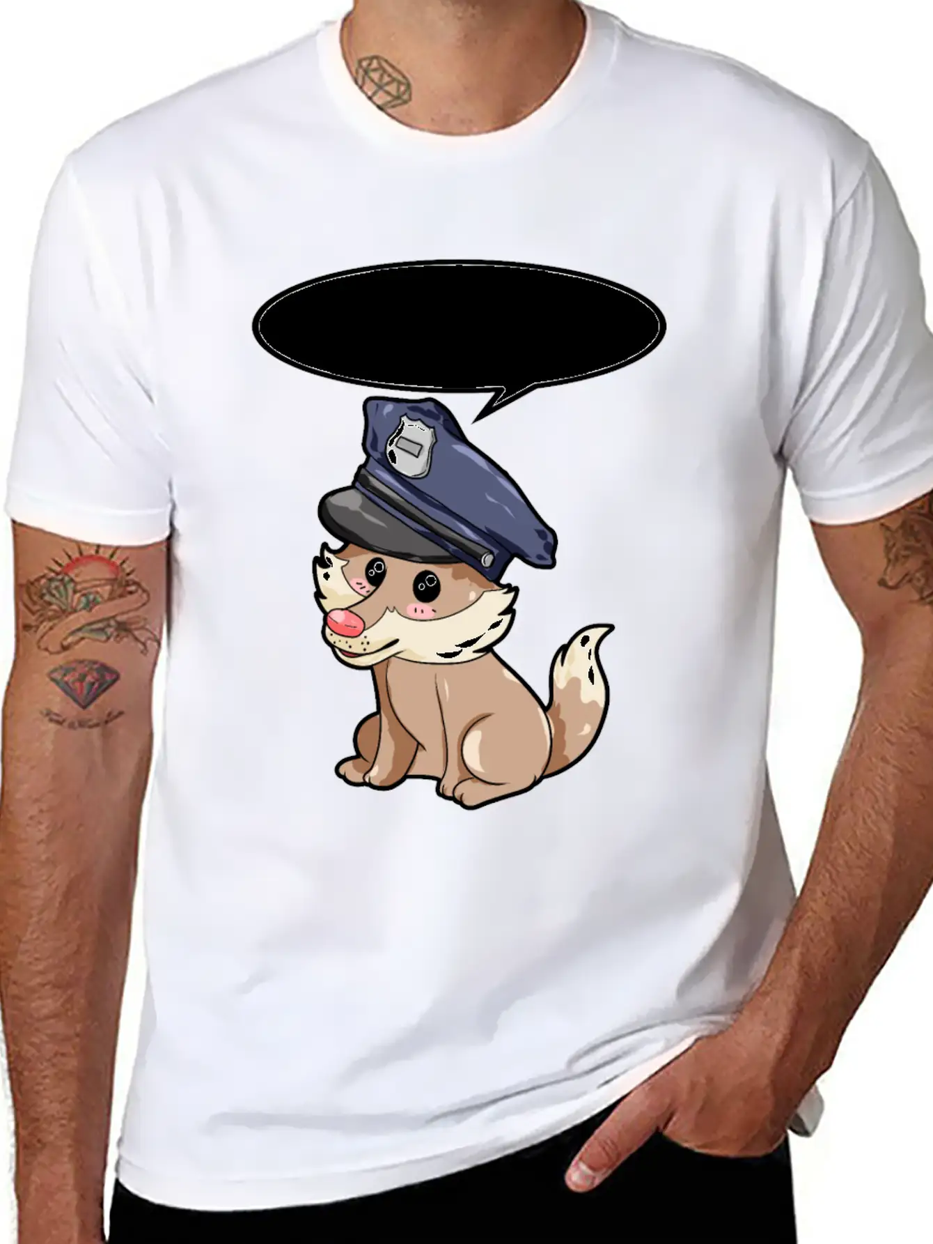 Policeman Wolf Modern Fit Casual T-Shirt – Clean And Versatile Design