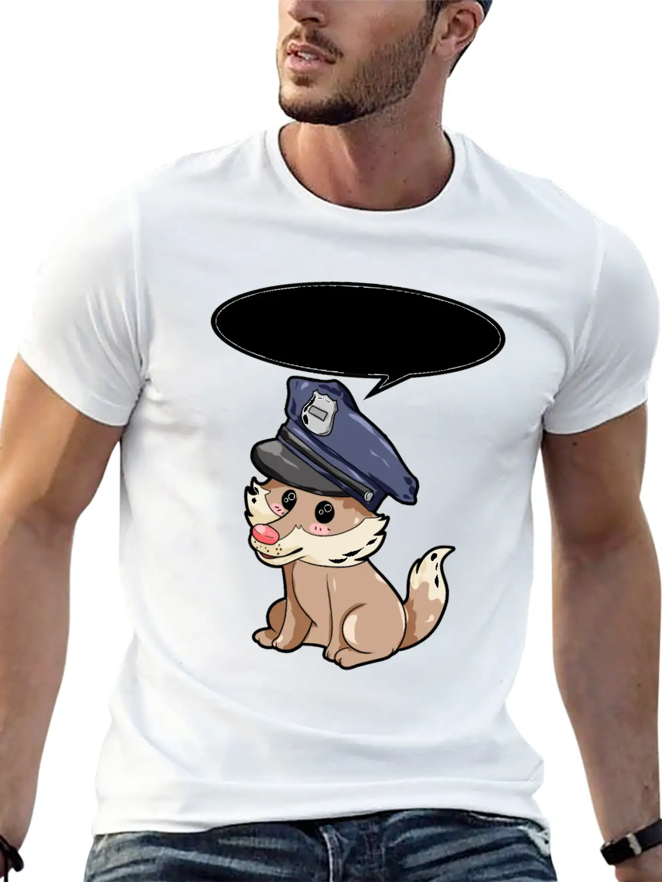 Policeman Wolf Modern Fit Casual T-Shirt – Clean And Versatile Design