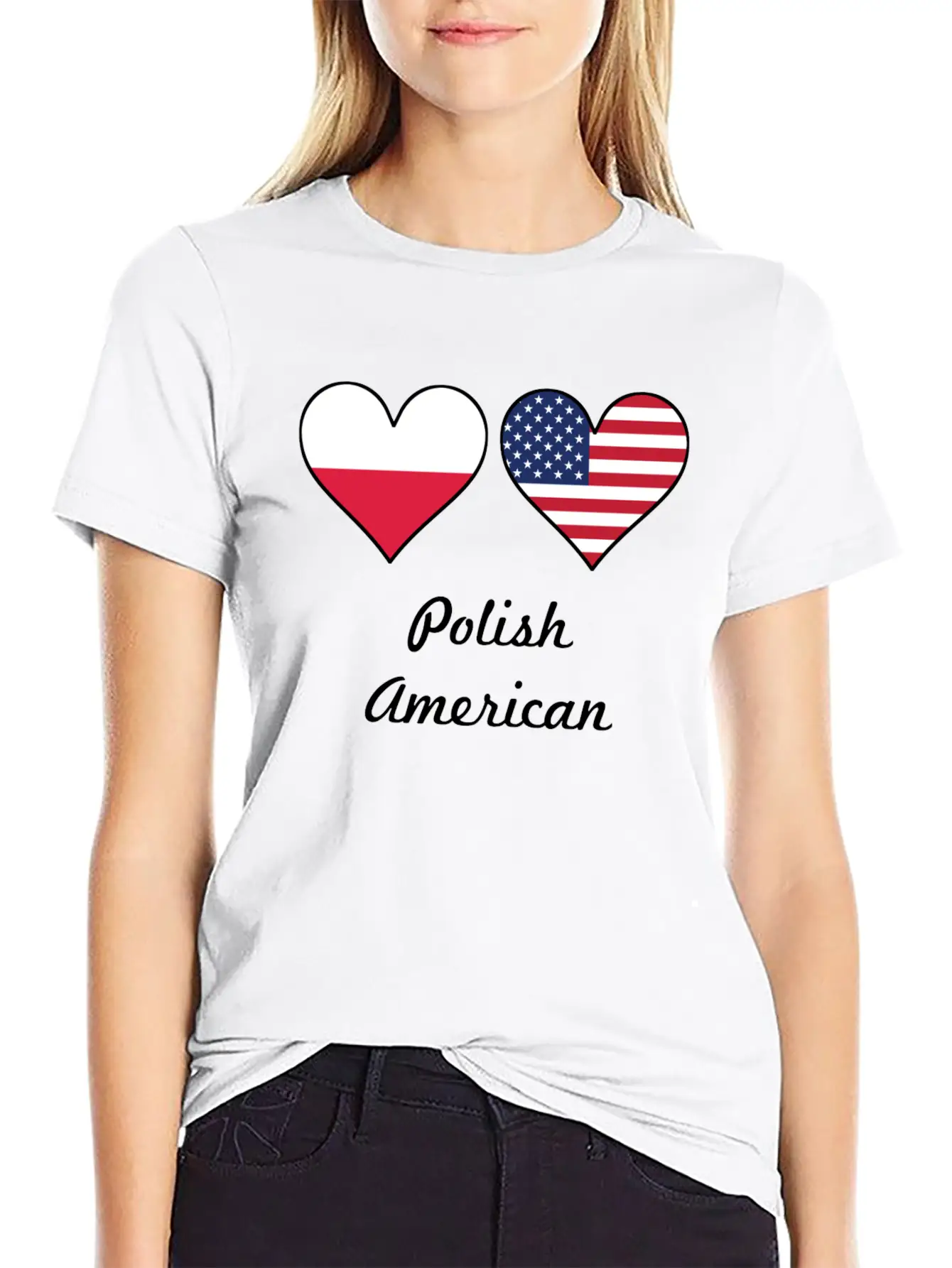 Polish American Flag Hearts Classic Fit Graphic Tee For Daily Comfort – Unisex Cotton Shirt