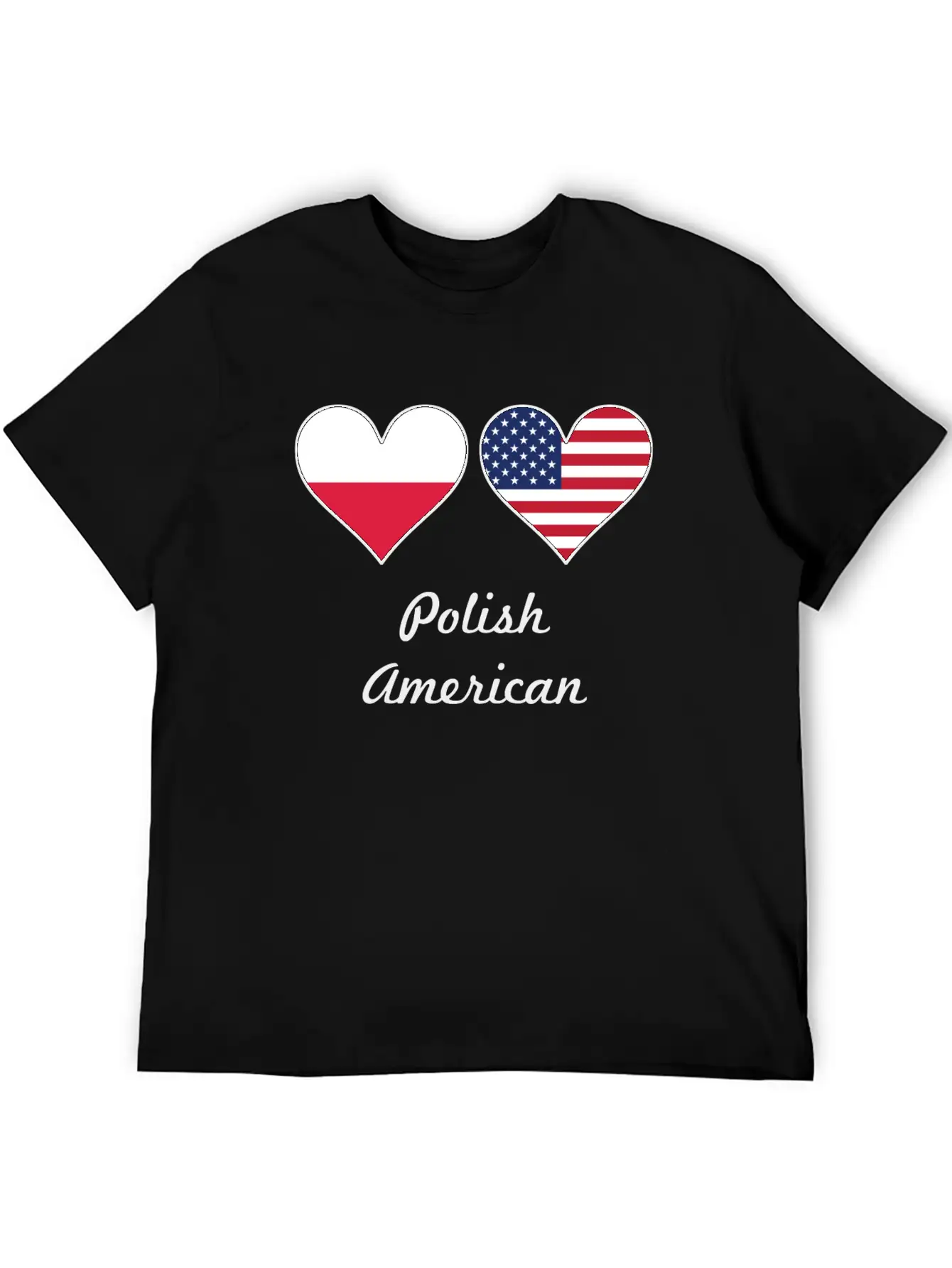 Polish American Flag Hearts Classic Fit Graphic Tee For Daily Comfort – Unisex Cotton Shirt