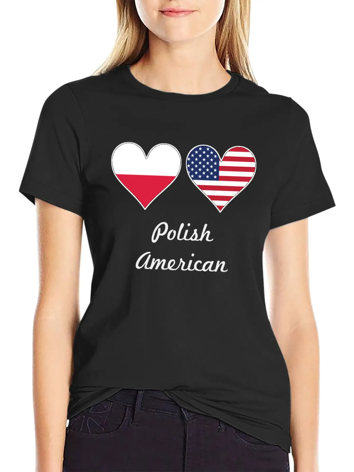 Polish American Flag Hearts Classic Fit Graphic Tee For Daily Comfort – Unisex Cotton Shirt