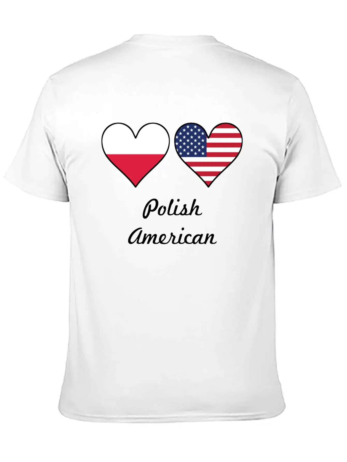 Polish American Flag Hearts Classic Fit Graphic Tee For Daily Comfort – Unisex Cotton Shirt