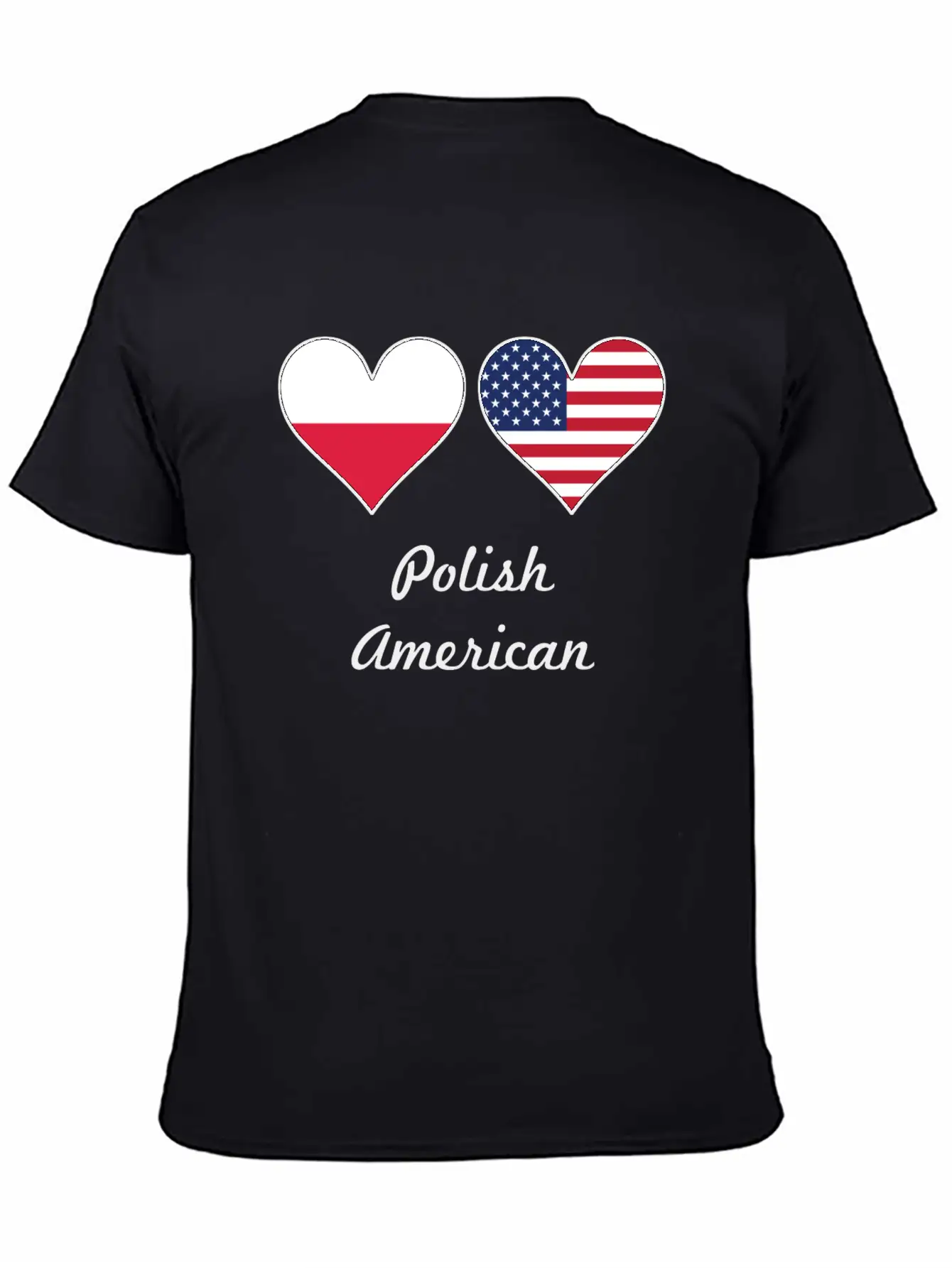 Polish American Flag Hearts Classic Fit Graphic Tee For Daily Comfort – Unisex Cotton Shirt