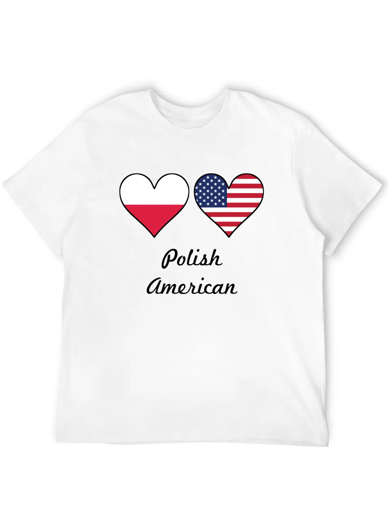 Polish American Flag Hearts Classic Fit Graphic Tee For Daily Comfort – Unisex Cotton Shirt