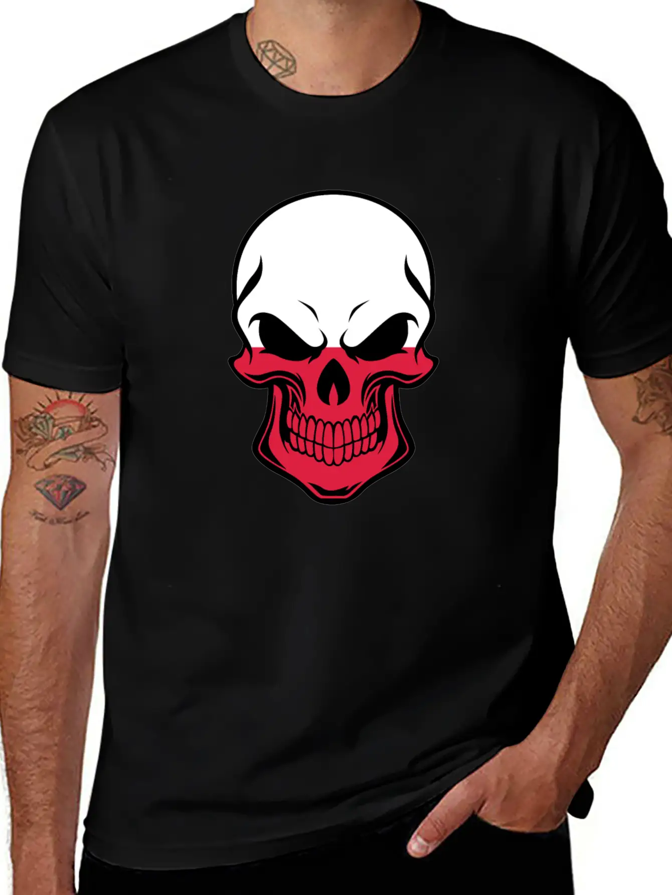 Polish Flag Skull Soft Cotton Short Sleeve Tee – Unisex Wardrobe Staple