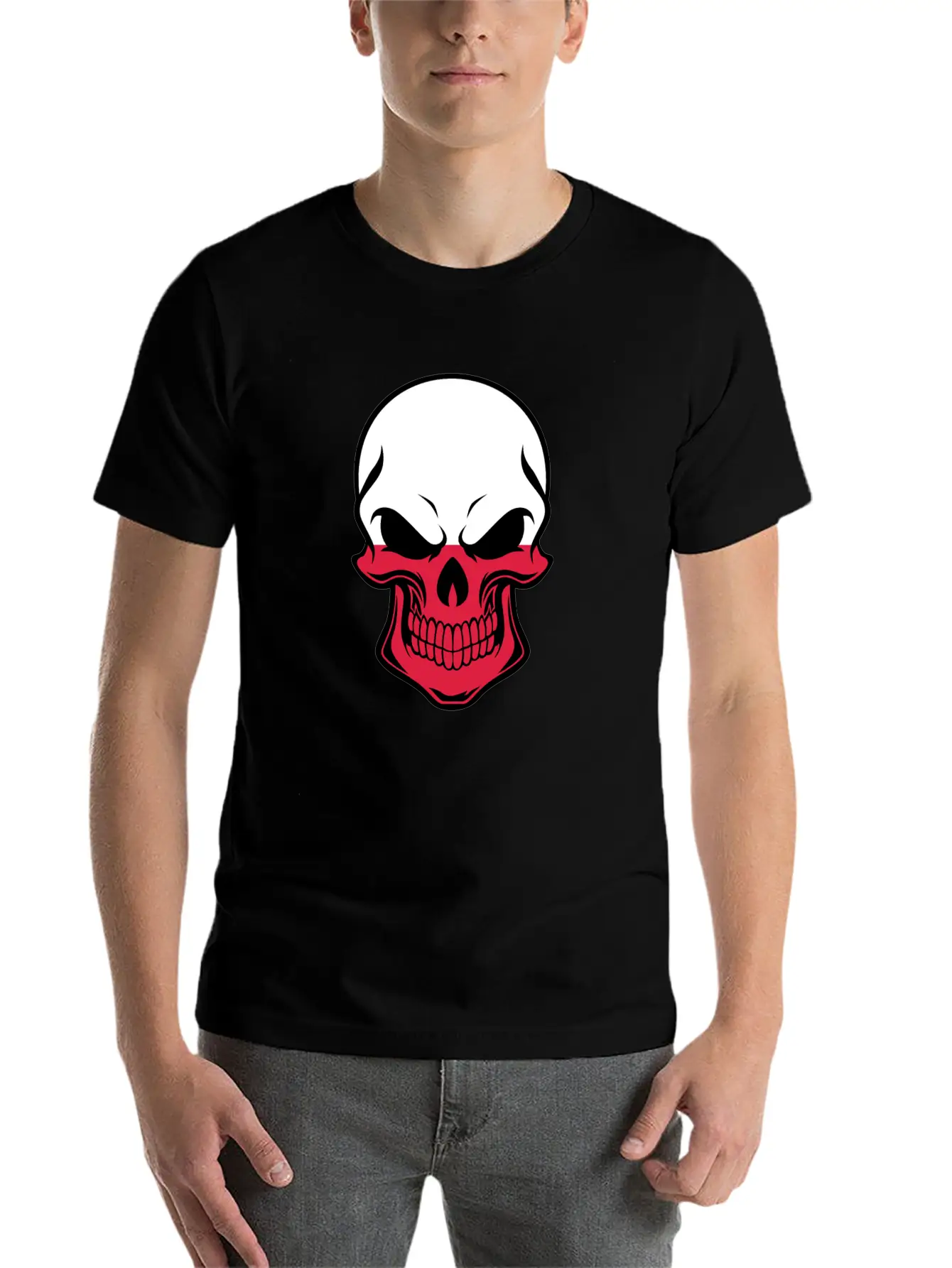 Polish Flag Skull Soft Cotton Short Sleeve Tee – Unisex Wardrobe Staple