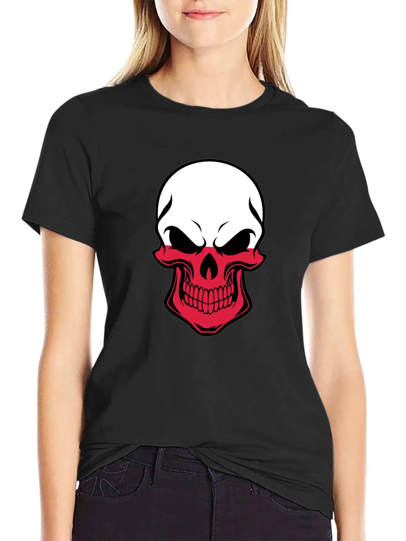 Polish Flag Skull Soft Cotton Short Sleeve Tee – Unisex Wardrobe Staple
