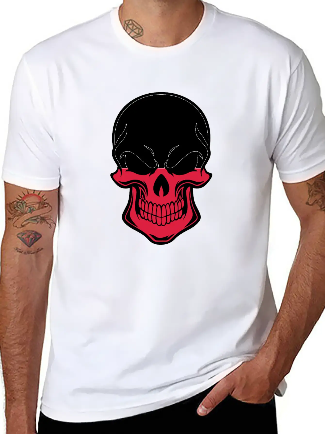 Polish Flag Skull Soft Cotton Short Sleeve Tee – Unisex Wardrobe Staple