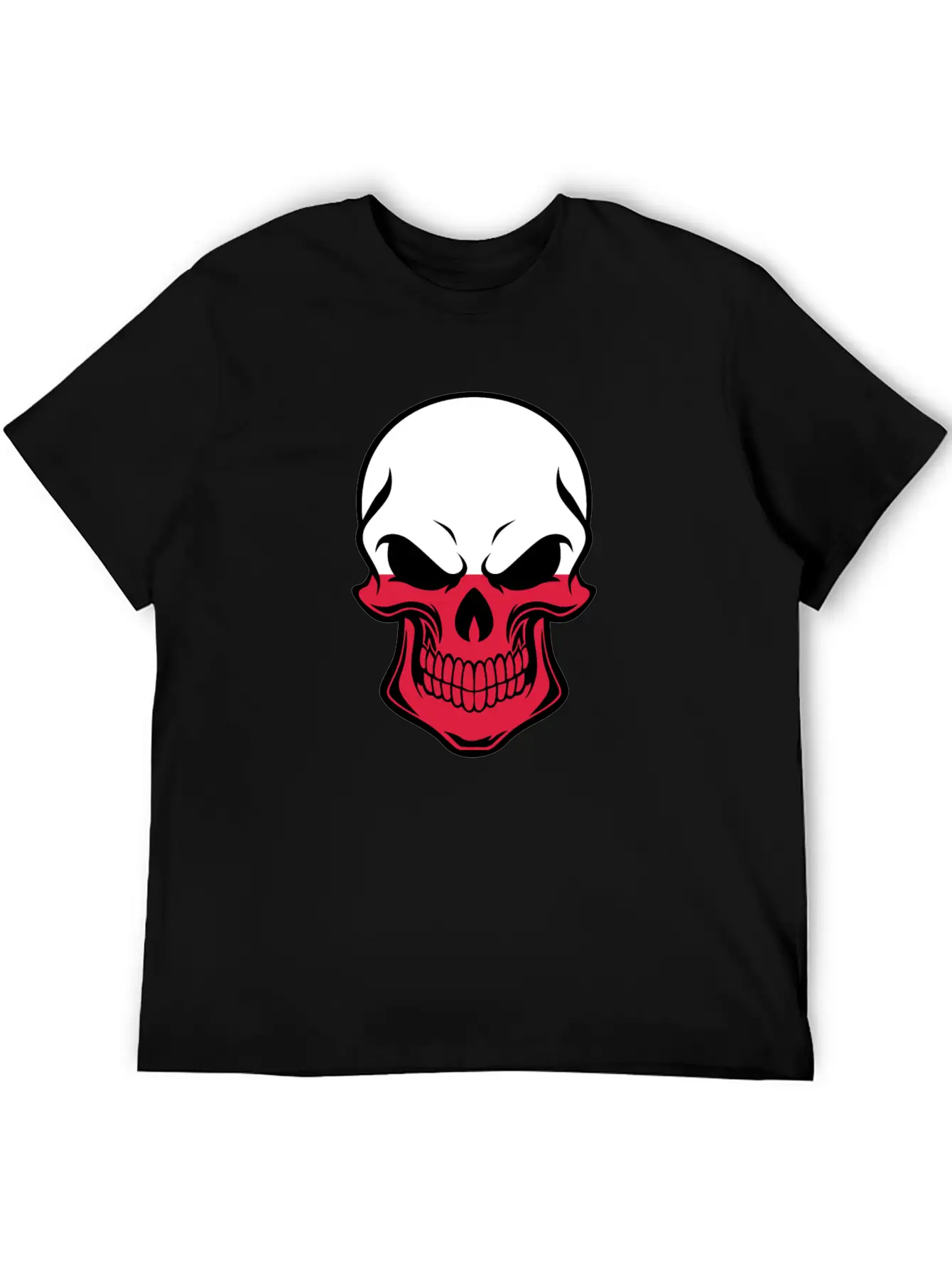 Polish Flag Skull Soft Cotton Short Sleeve Tee – Unisex Wardrobe Staple