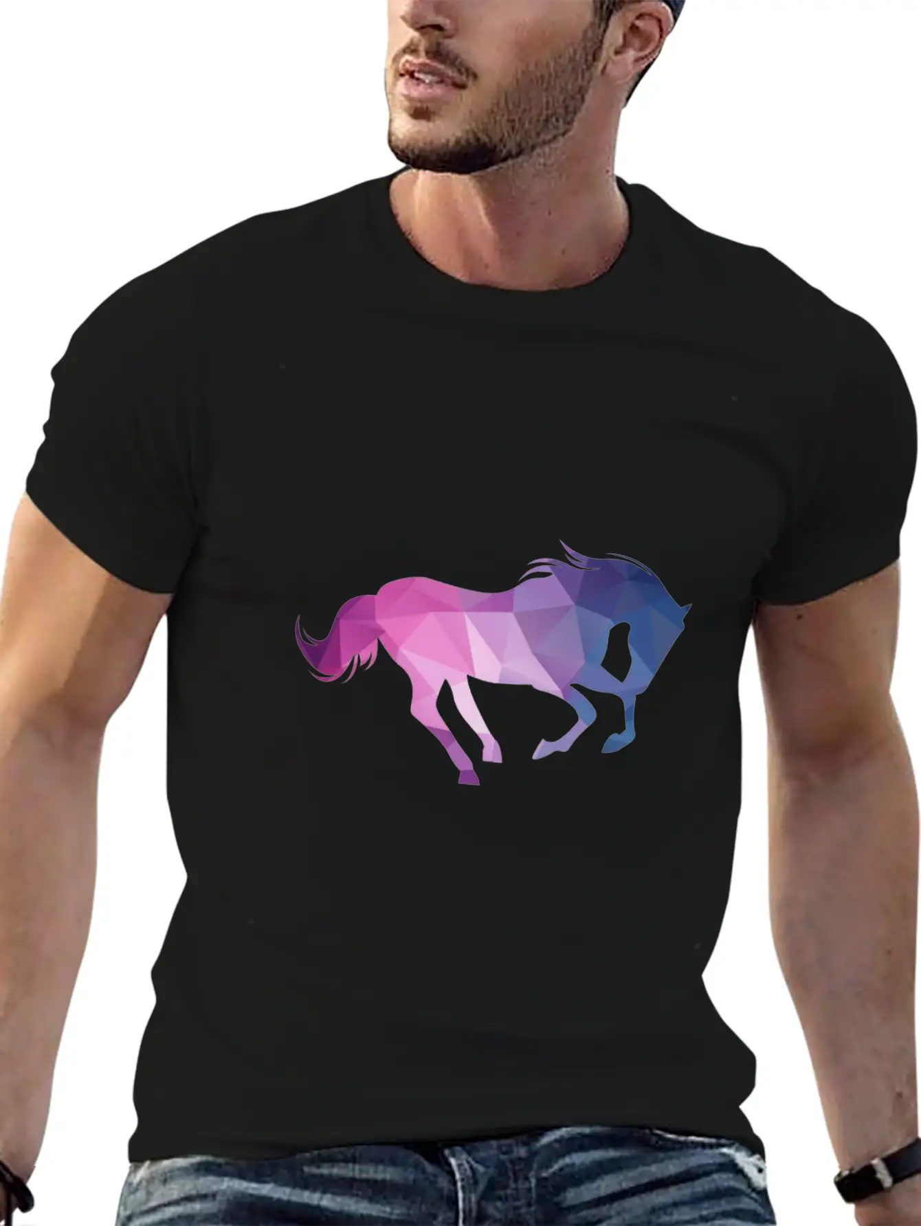 Polygon Horse Unisex Casual T-Shirt ��� Clean Design For Daily Comfort